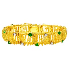 La Triomphe Pulsera de oro de 18 quilates con diamantes esmeralda
