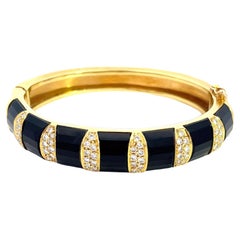 La Triomphe - Bracelet en or jaune 18 carats 2/1ctw Diamond Onyx