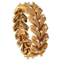 Bracelet moderniste La Triomphe 1970 en or 18 carats avec 4,50 carats de diamants