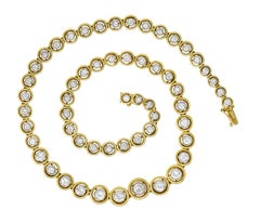 La Triomphe 8,75 Karat Diamant-Halskette aus 18 Karat zweifarbigem Gold mit Kreiskragen
