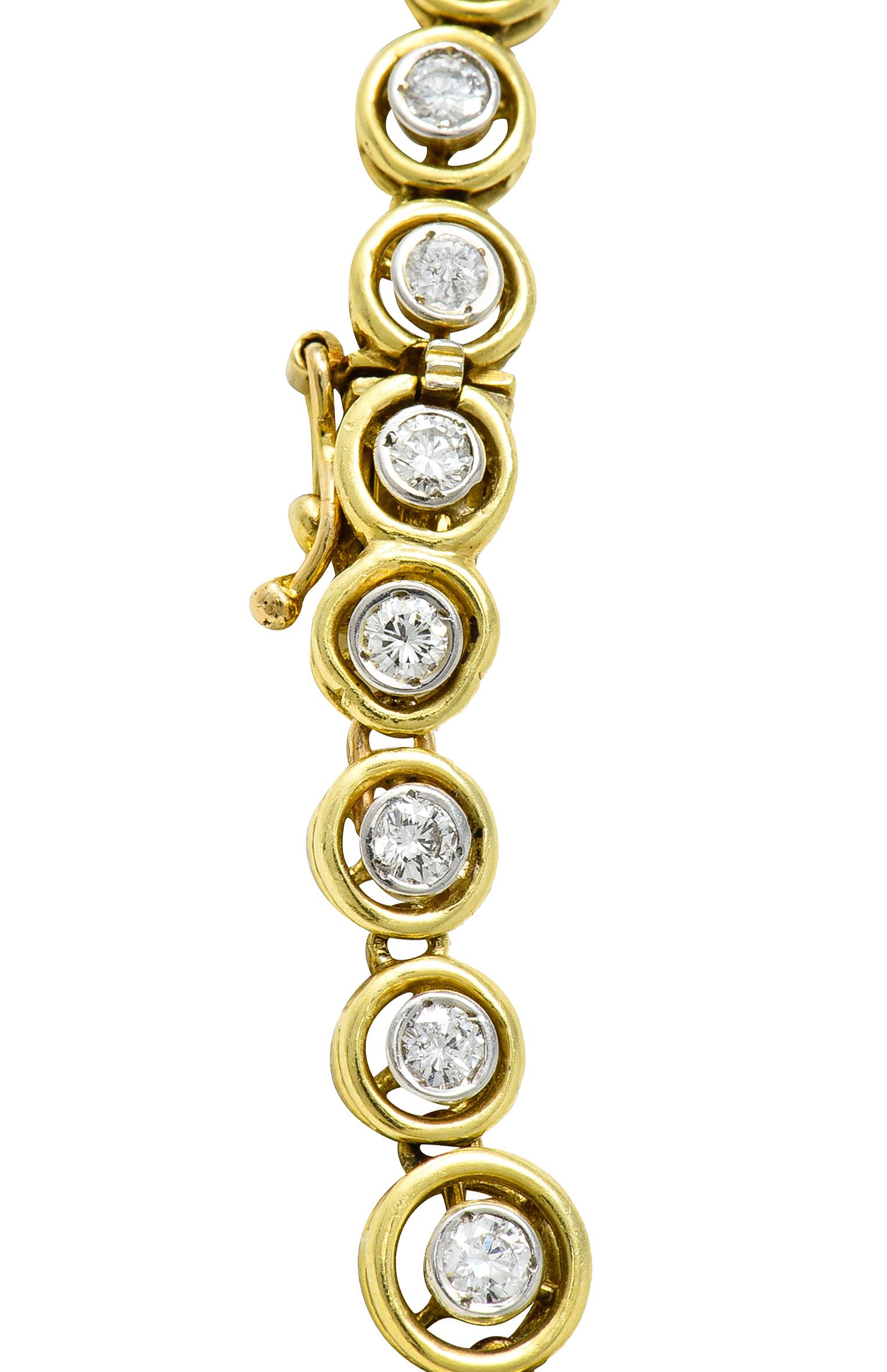 Women's or Men's La Triomphe 8.75 CTW Diamond 18 Karat Two-Tone Gold Circle Collar Necklace