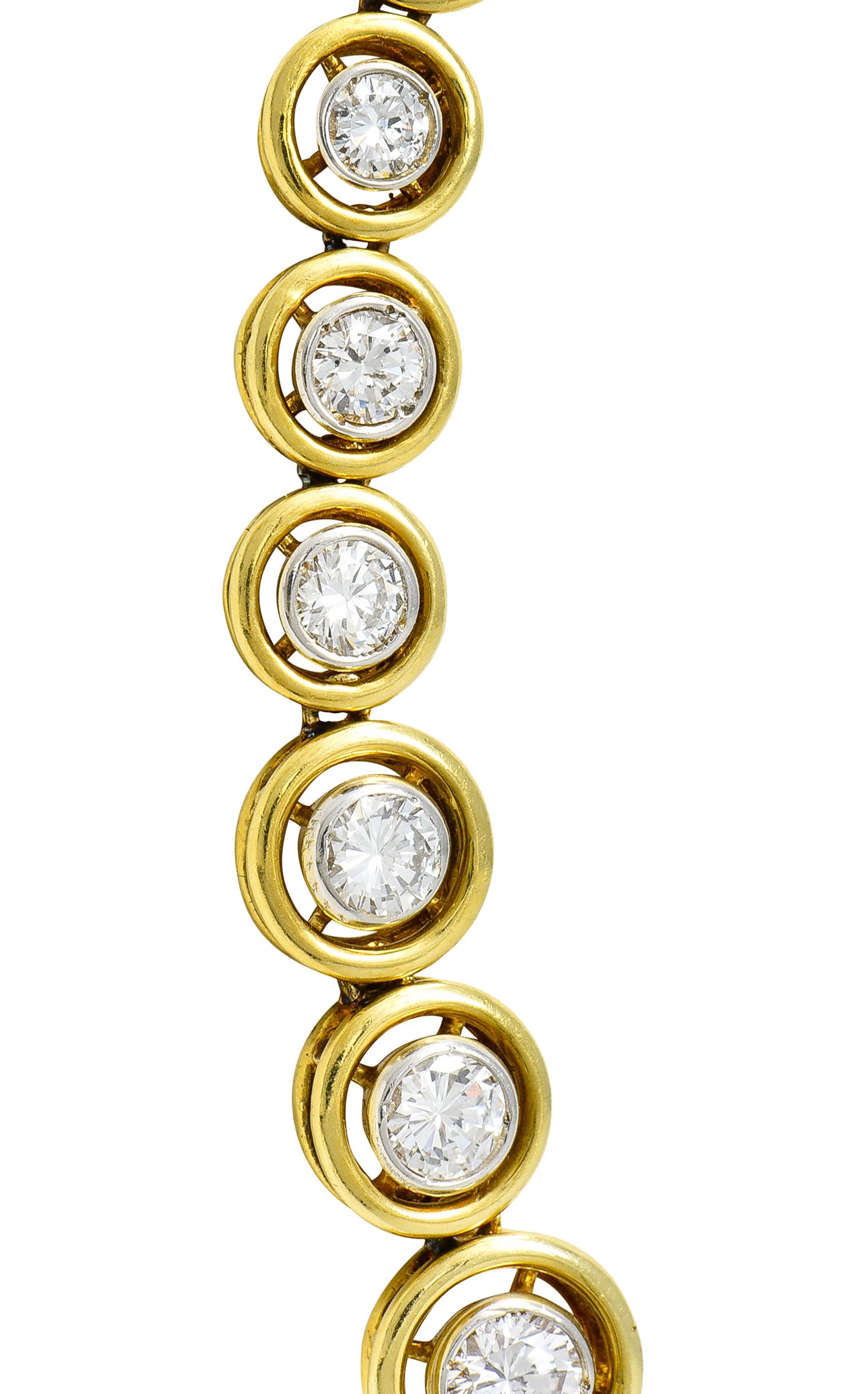 La Triomphe 8.75 CTW Diamond 18 Karat Two-Tone Gold Circle Collar Necklace 2