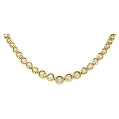 La Triomphe 8.75 Carats Diamond 18 Karat Two-Tone Gold Link Collar Necklace