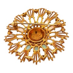 La Triomphe Diamante Ópalo Rubí Oro Amarillo 18 Quilates Broche Estrella Vintage
