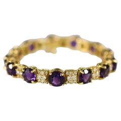 La Triomphe Gliederarmband aus 18 Karat Gold mit feinem Amethyst und Diamanten