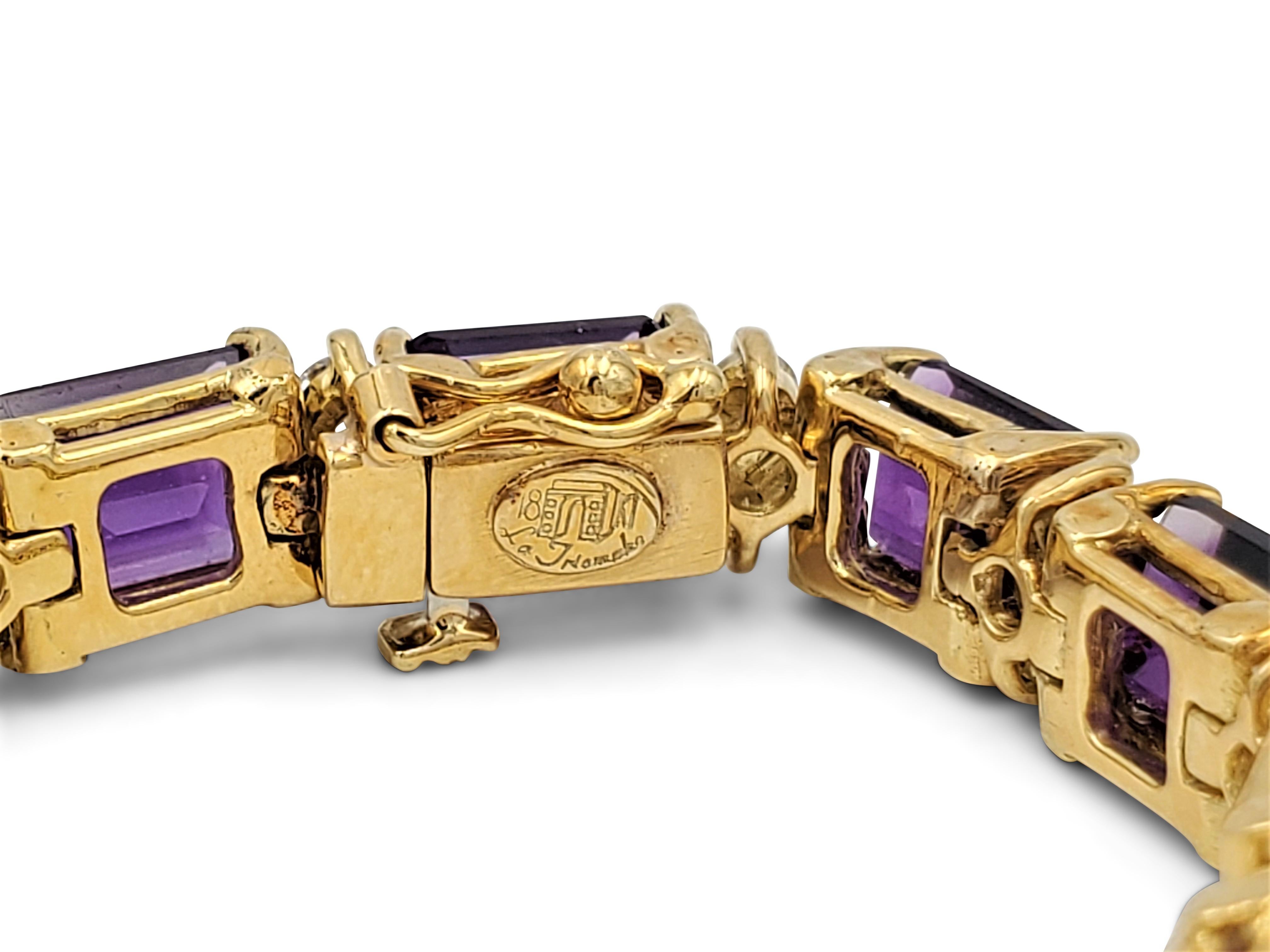 Women's La Triomphe Gold Amethyst and Diamond Bracelet