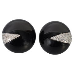 Boucles d'oreilles La Triomphe en onyx et diamants