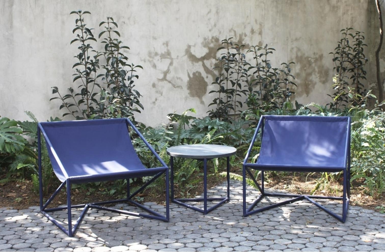 La Tuba-Stuhl für den Außenbereich, Maria Beckmann, vertreten von Tuleste Factory (Stahl)