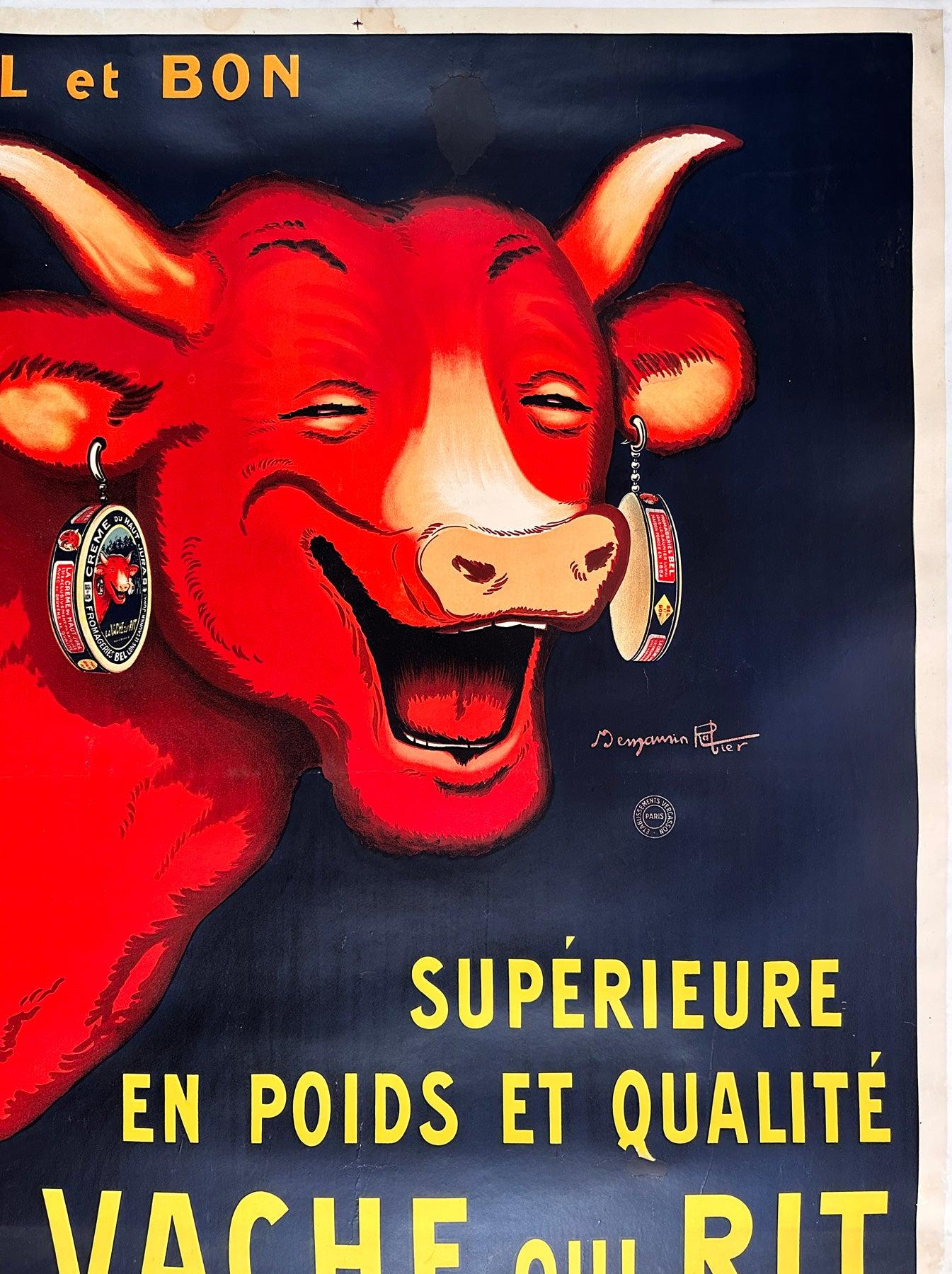 La Vache qui rit / The Laughing Cow 1927 Grande affiche française État moyen - En vente à Bath, Somerset