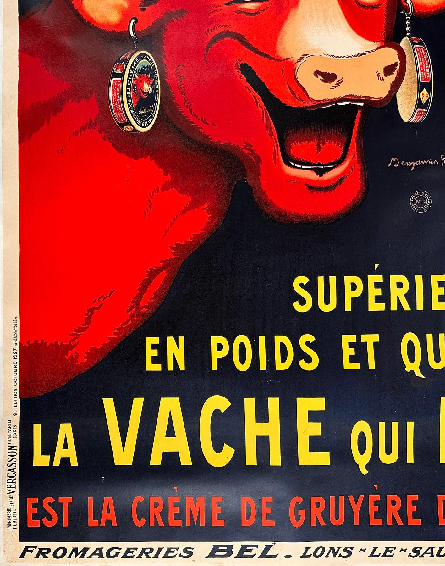 20ième siècle La Vache qui rit / The Laughing Cow 1927 Grande affiche française en vente