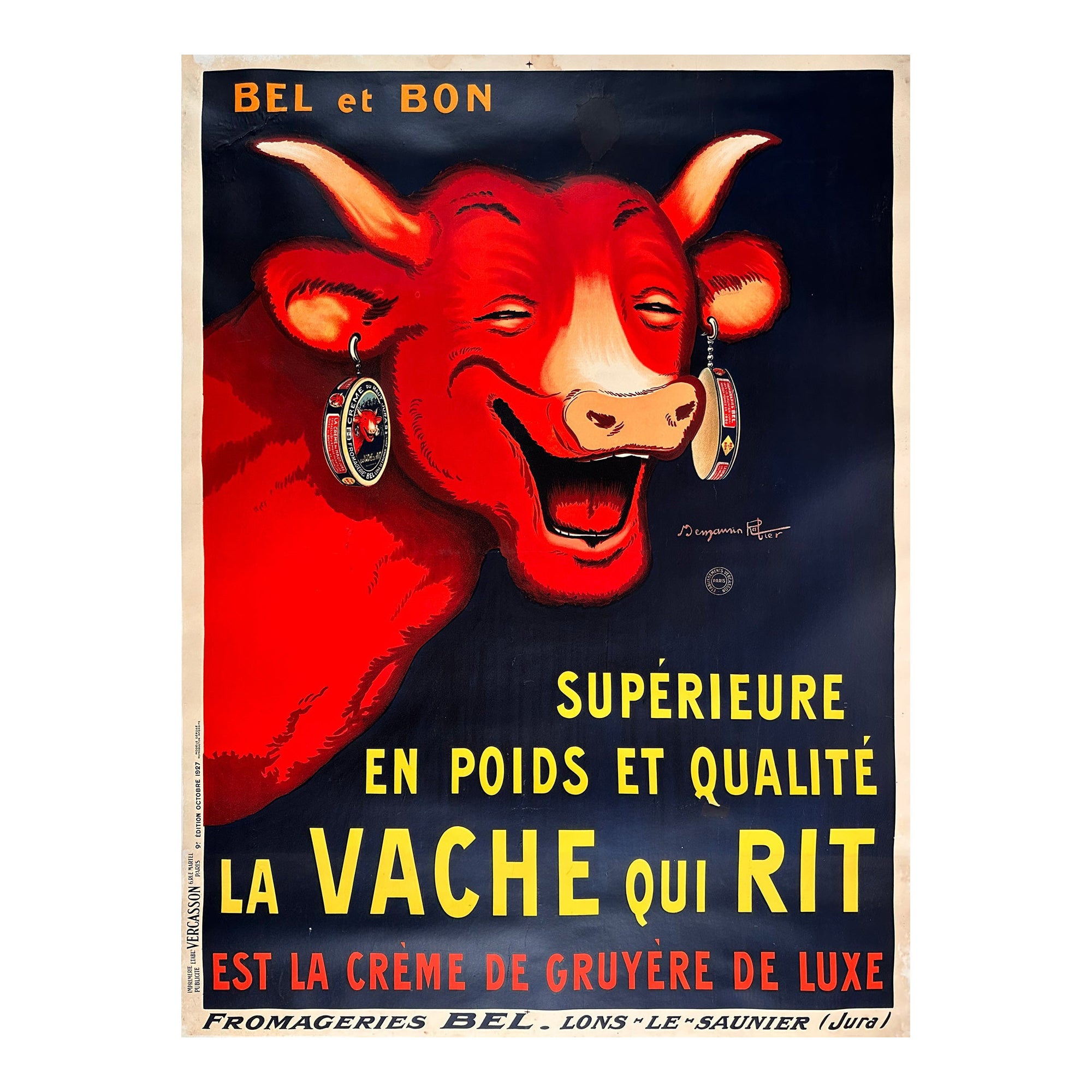 La Vache qui rit / The Laughing Cow 1927 Grande affiche française en vente