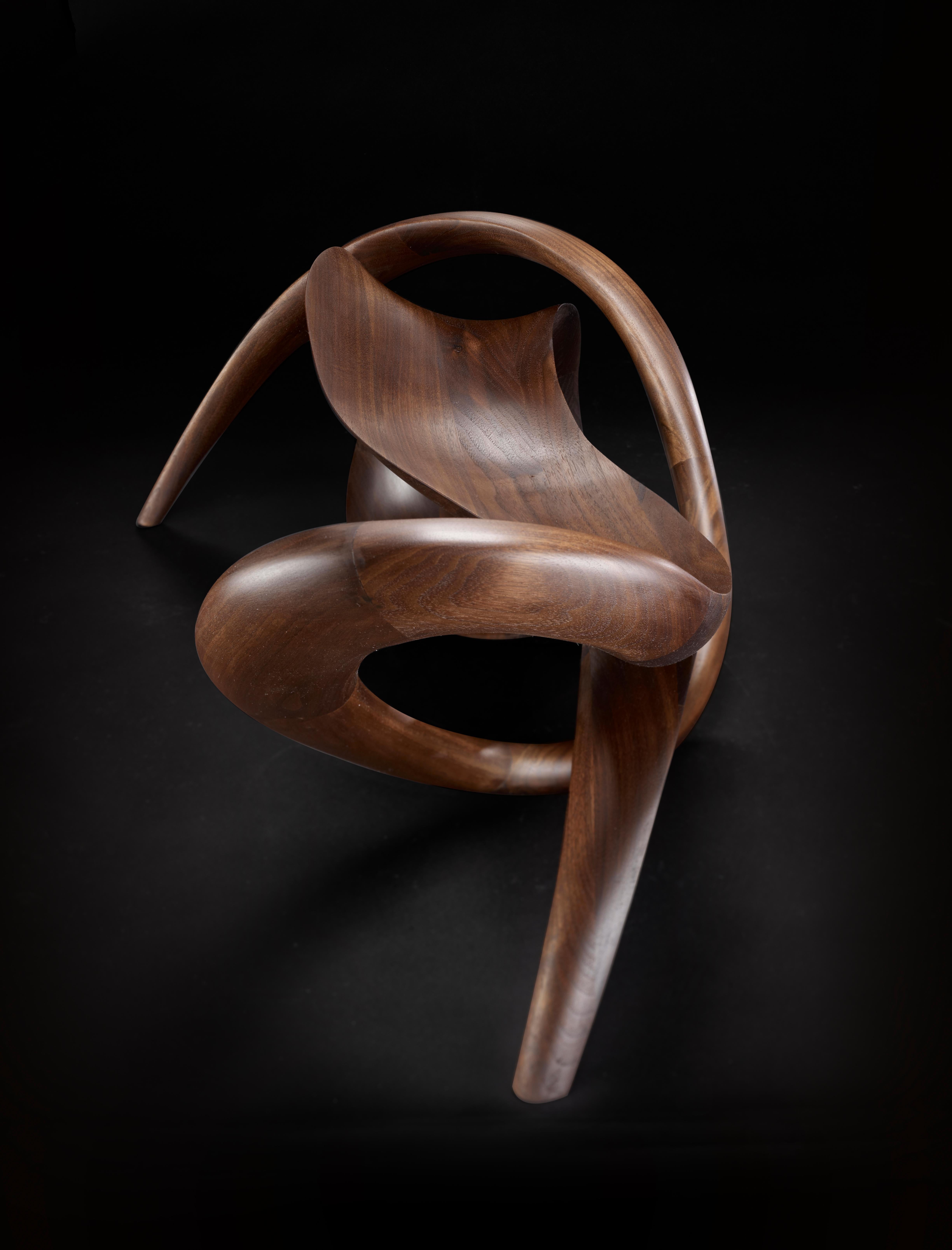 Canadian La Vague Sculpted Black Walnut Bowl by Gildas Berthelot