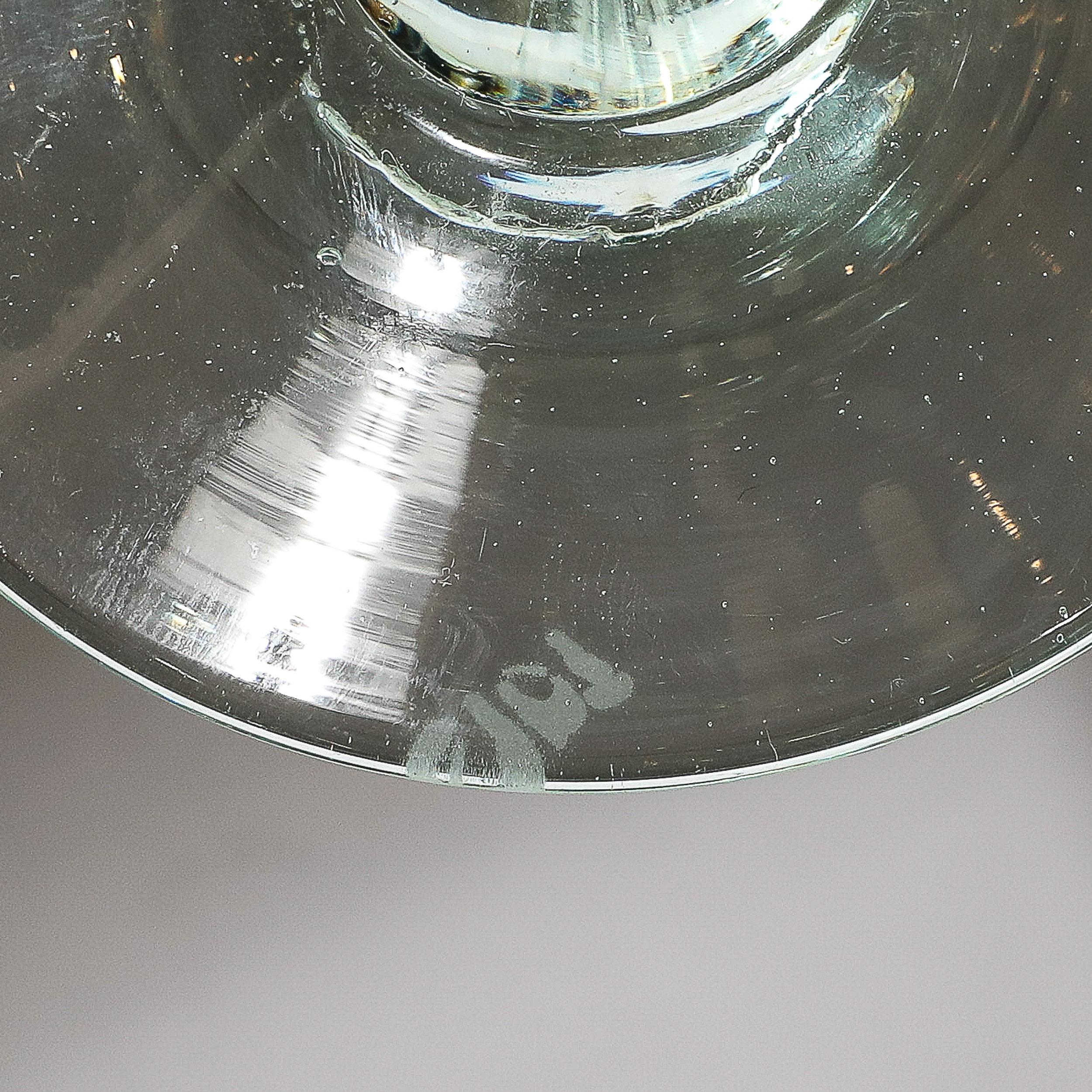 Ensemble de 12 verres à pied La Verrerie de Biot soufflés à la main, aigues-marines pâles et pâles en vente 5