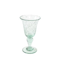 La Verrerie de Biot Set of 6 Handblown Pale Aquamarine Stemmed Drinking Glasses