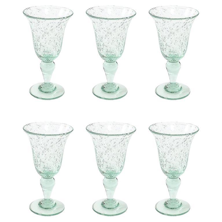 Ensemble de 6 verres à boire soufflés à la bouche La Verrerie de Biot en vente