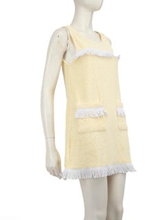 La Veste Yellow Fringes Mini Towel Dress Size S