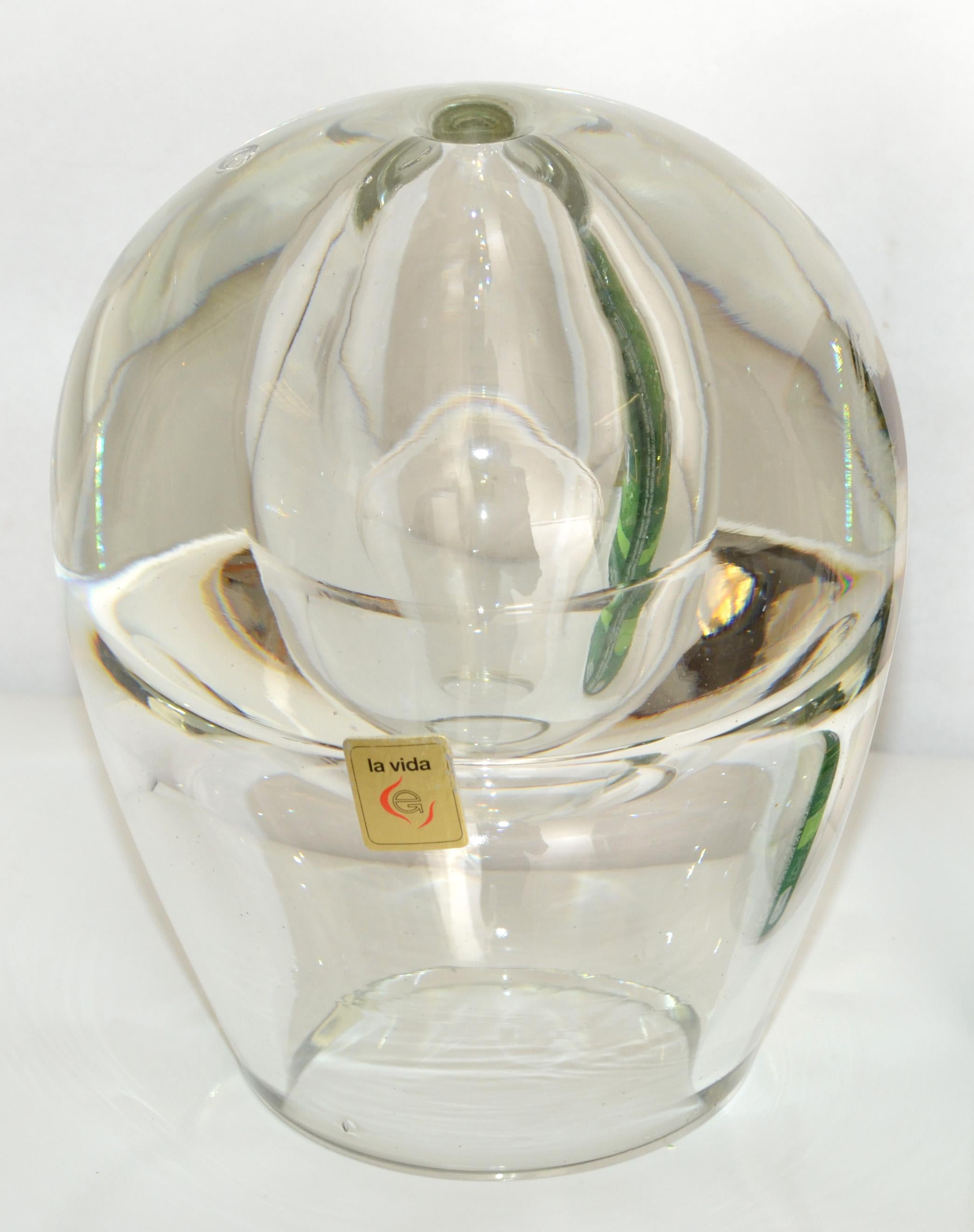 Mid-Century Modern Vase en verre d'art soufflé à deux faces La Vida, Pologne, mi-siècle moderne en vente
