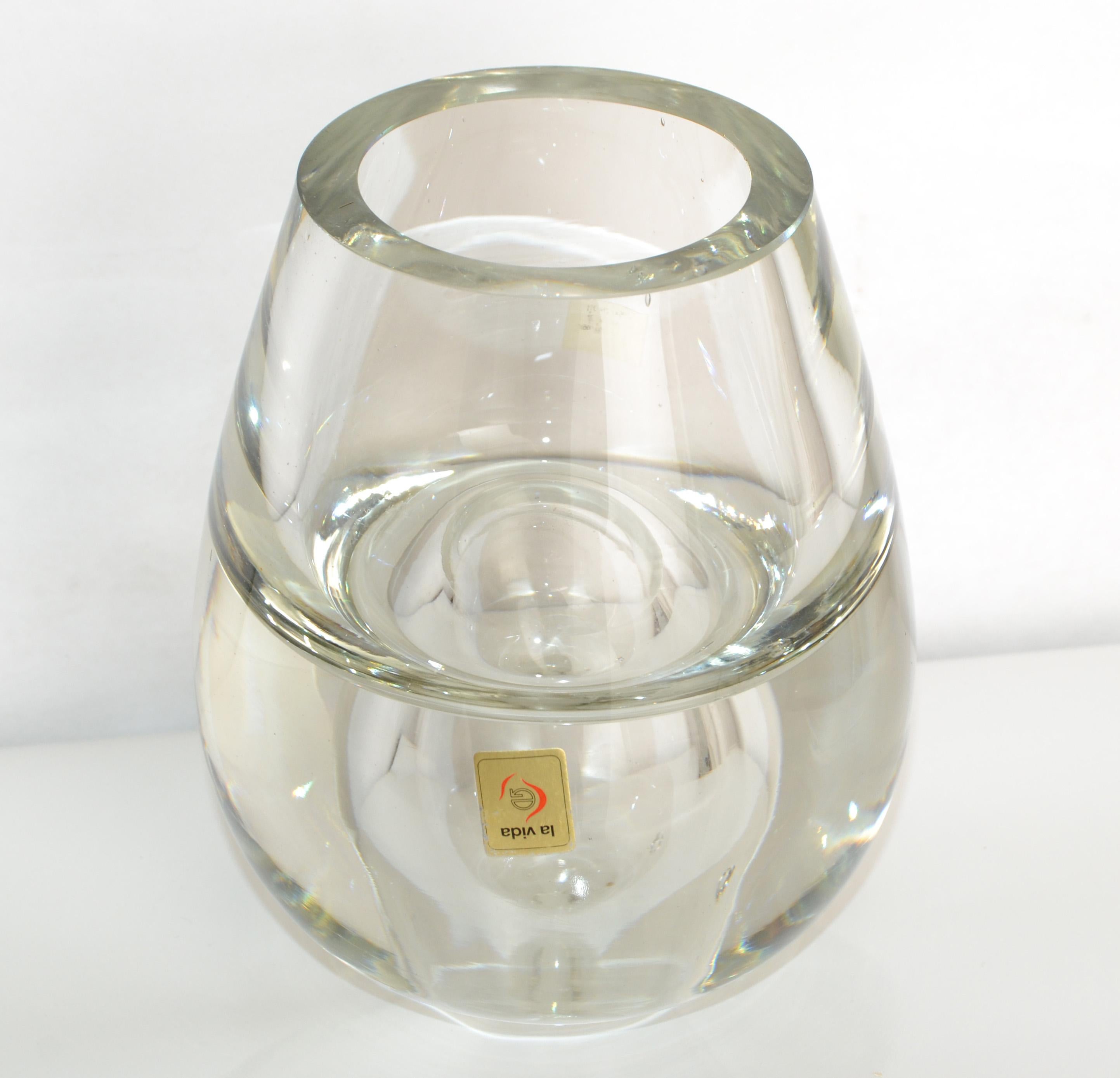 Polonais Vase en verre d'art soufflé à deux faces La Vida, Pologne, mi-siècle moderne en vente