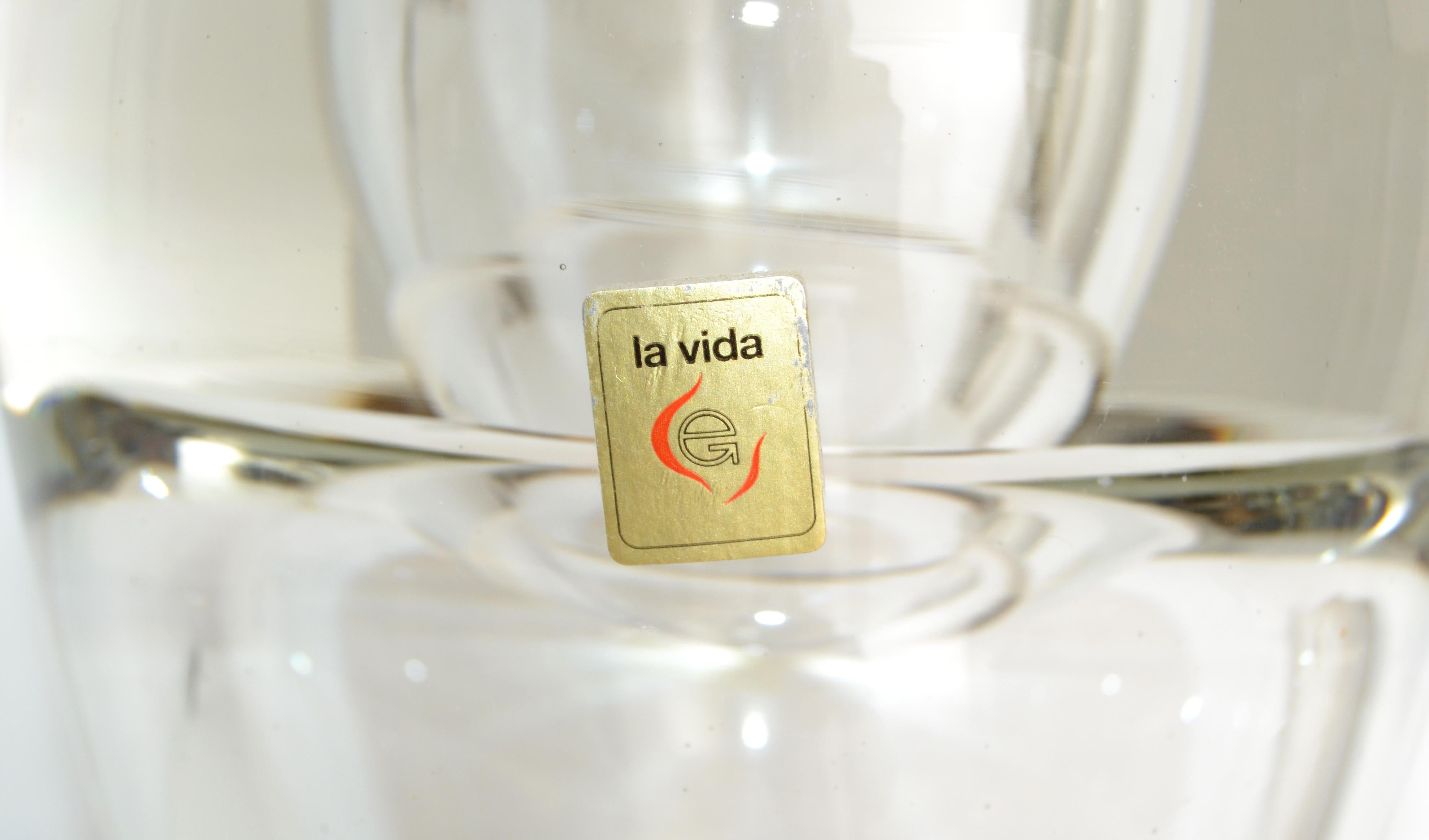Vase en verre d'art soufflé à deux faces La Vida, Pologne, mi-siècle moderne en vente 1