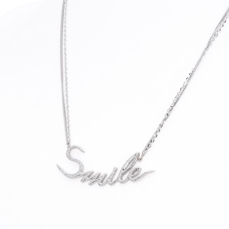 La Vie est Belle Collection, "Smile" Necklace in White Gold and