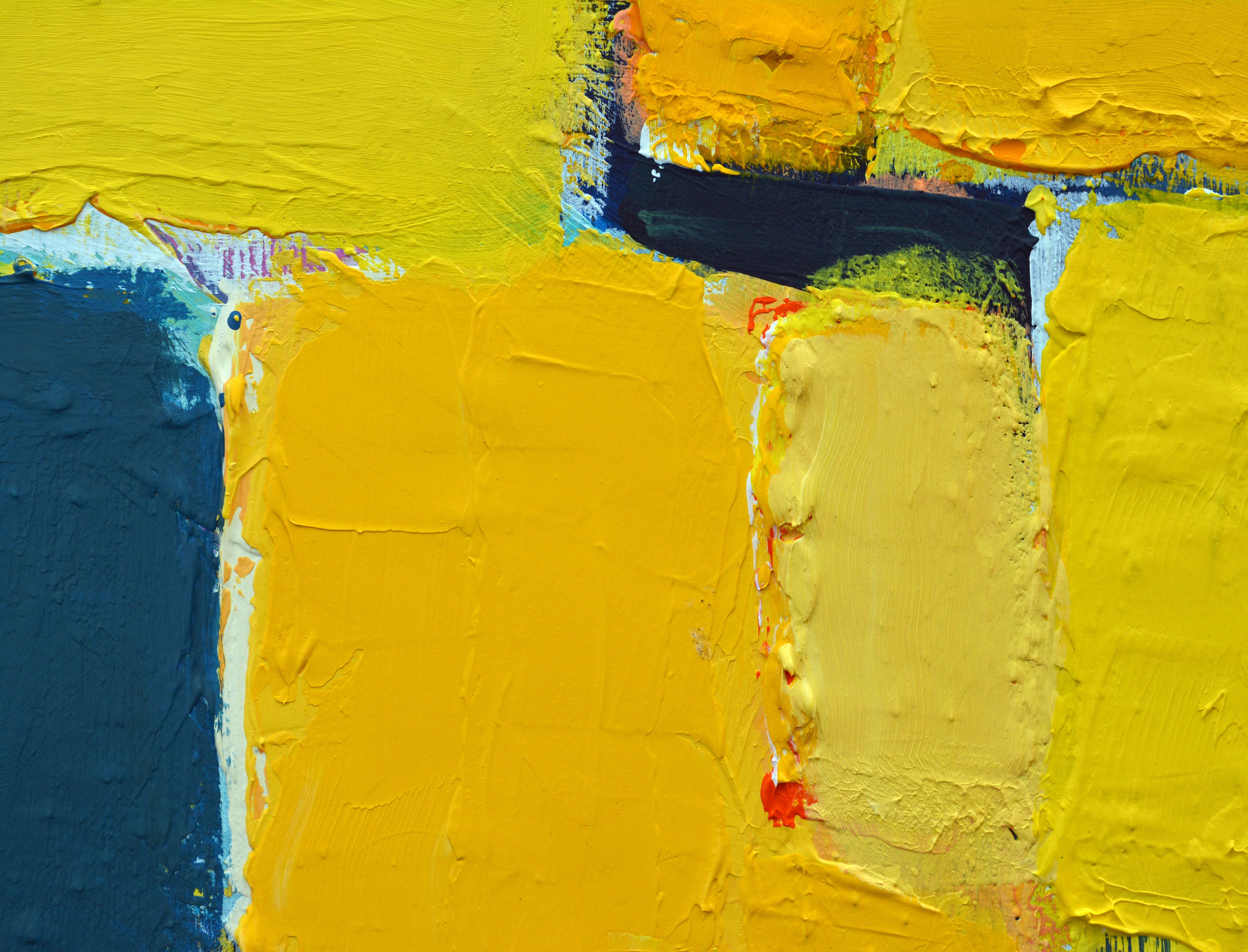 'La Ville Jaune' Original Abstract Painting by Lars Hegelund, 25 x 25 inches. 4