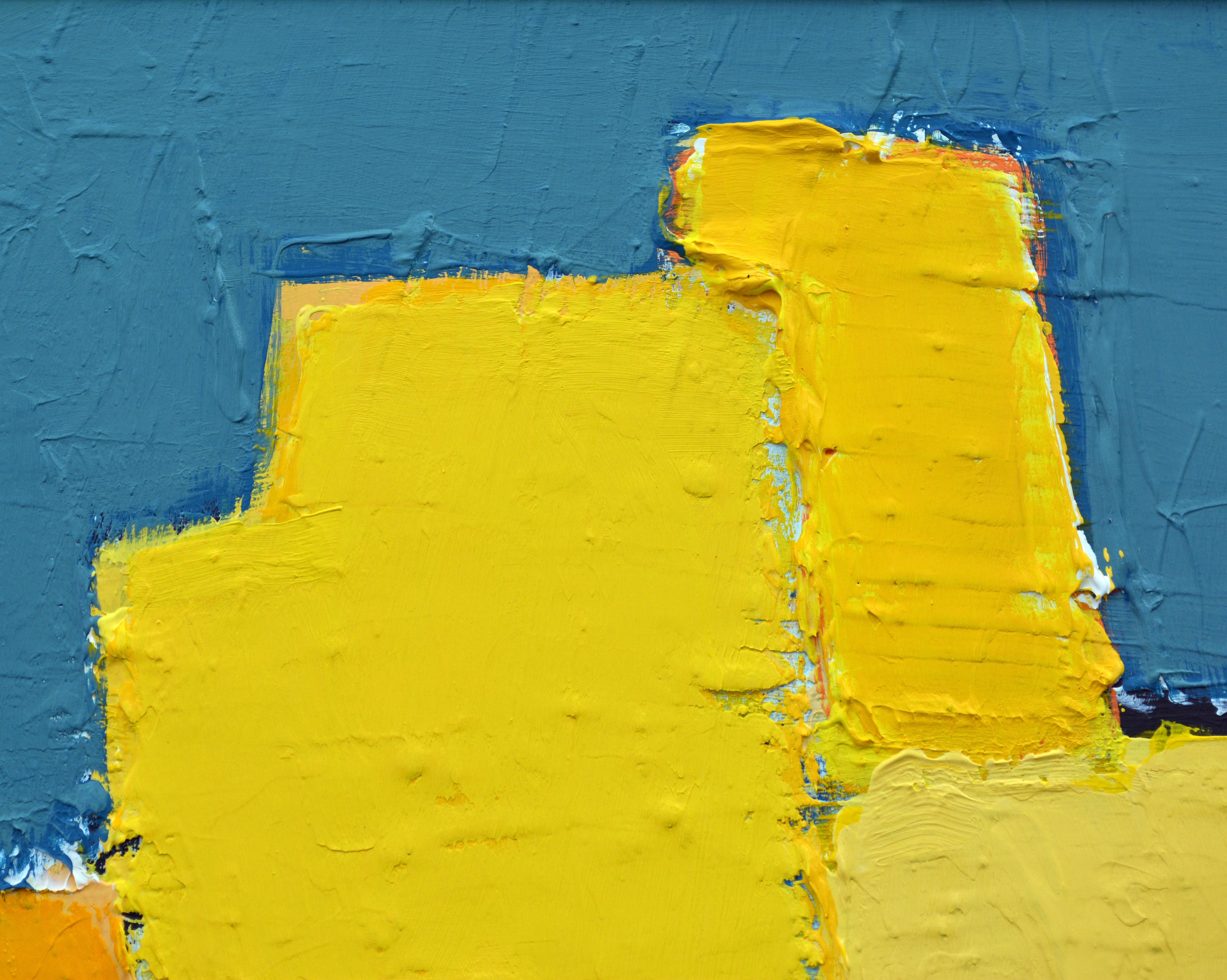 'La Ville Jaune' Original Abstract Painting by Lars Hegelund, 25 x 25 inches. 2