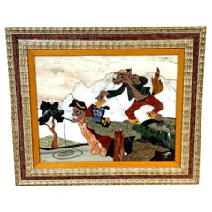 'La Volpe'  The Fox & Cat  Pietra Dura Mosaic by Walmina, Vatican Workshop, Roma