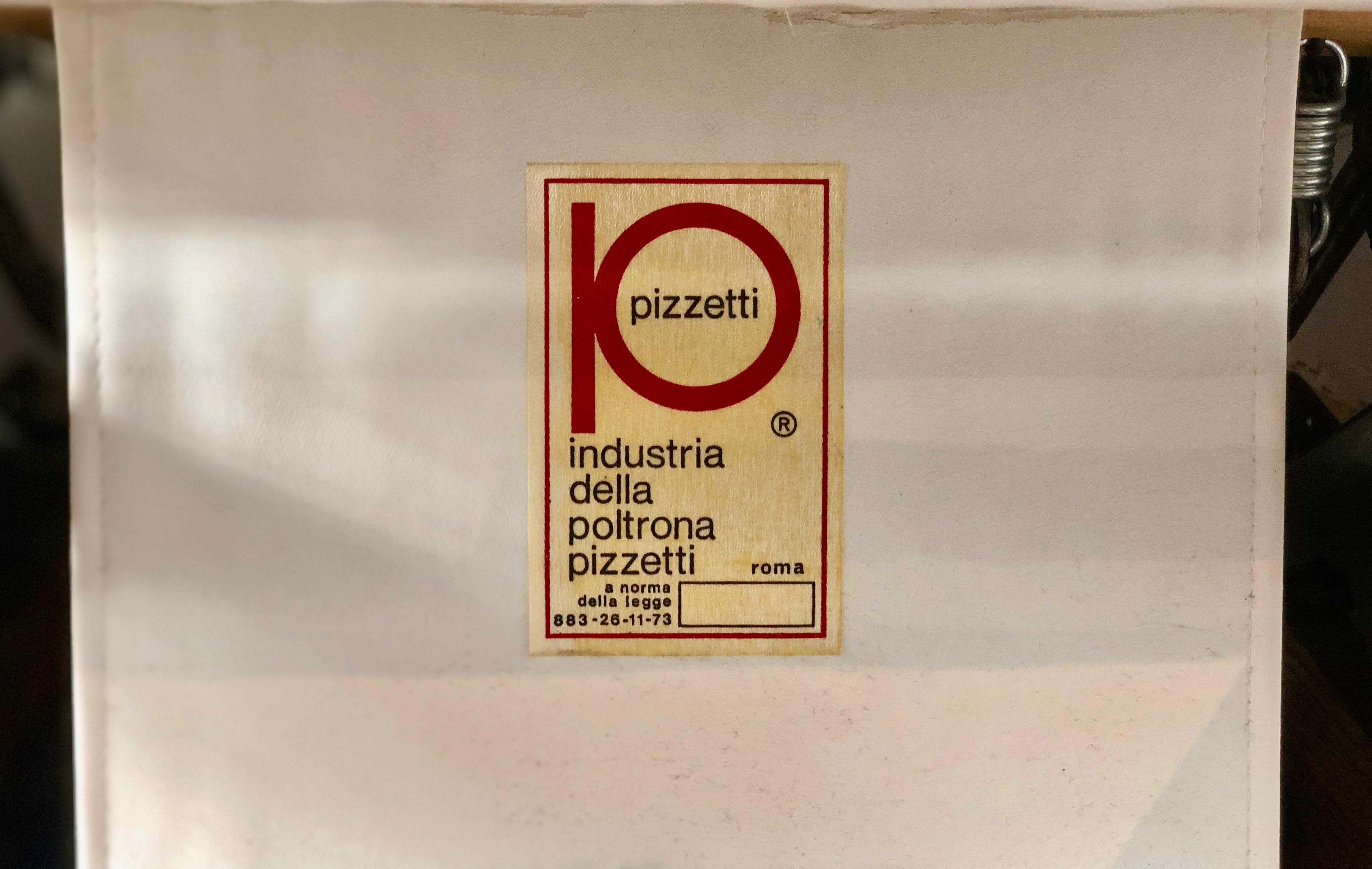 Fauteuil à bascule La-Z-Boy par Pizzetti Roma, noyer, cuir blanc, Italie, années 1960 en vente 12