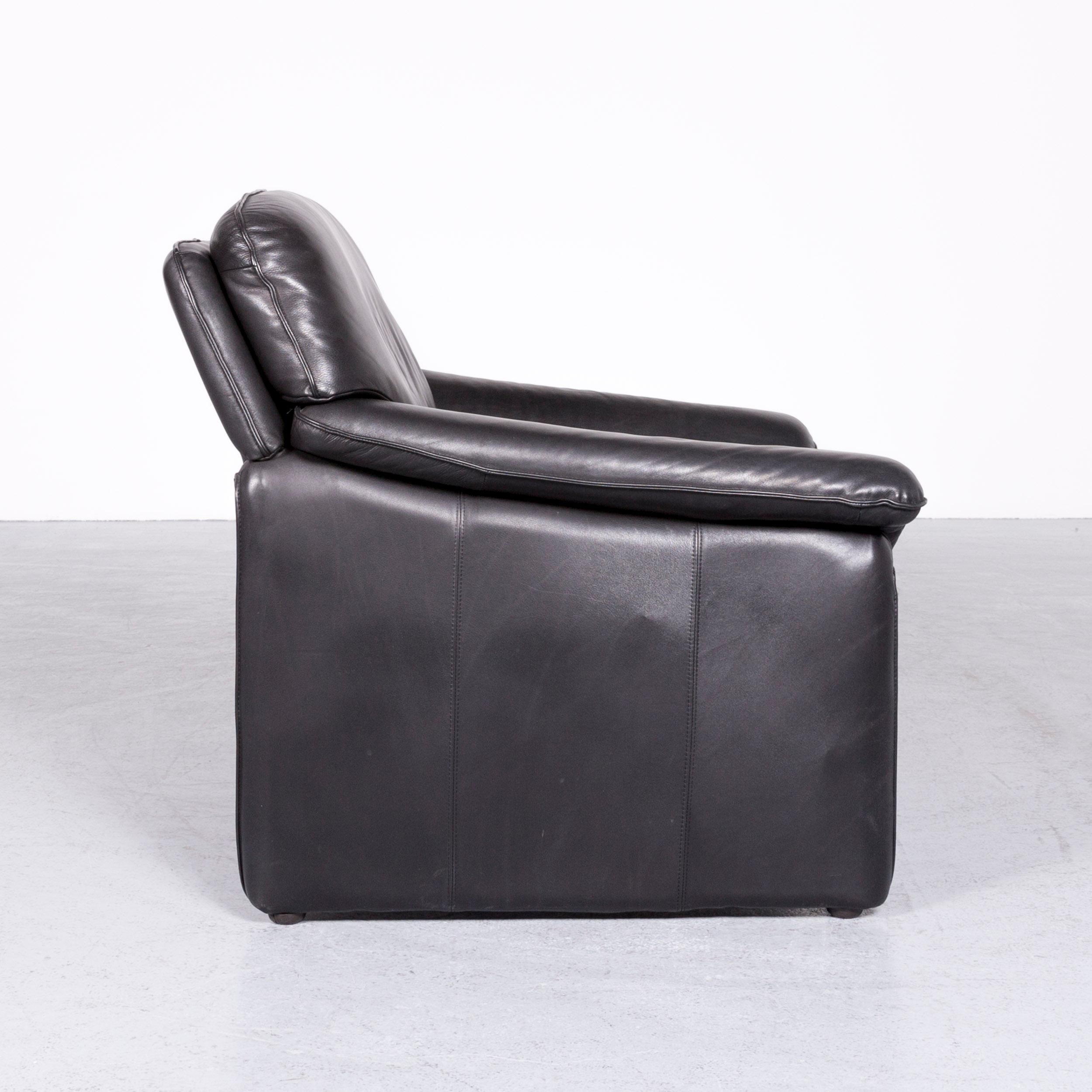 Laauser Atlanta Designer Armchair Leather Black One-Seat Couch Modern For Sale 1