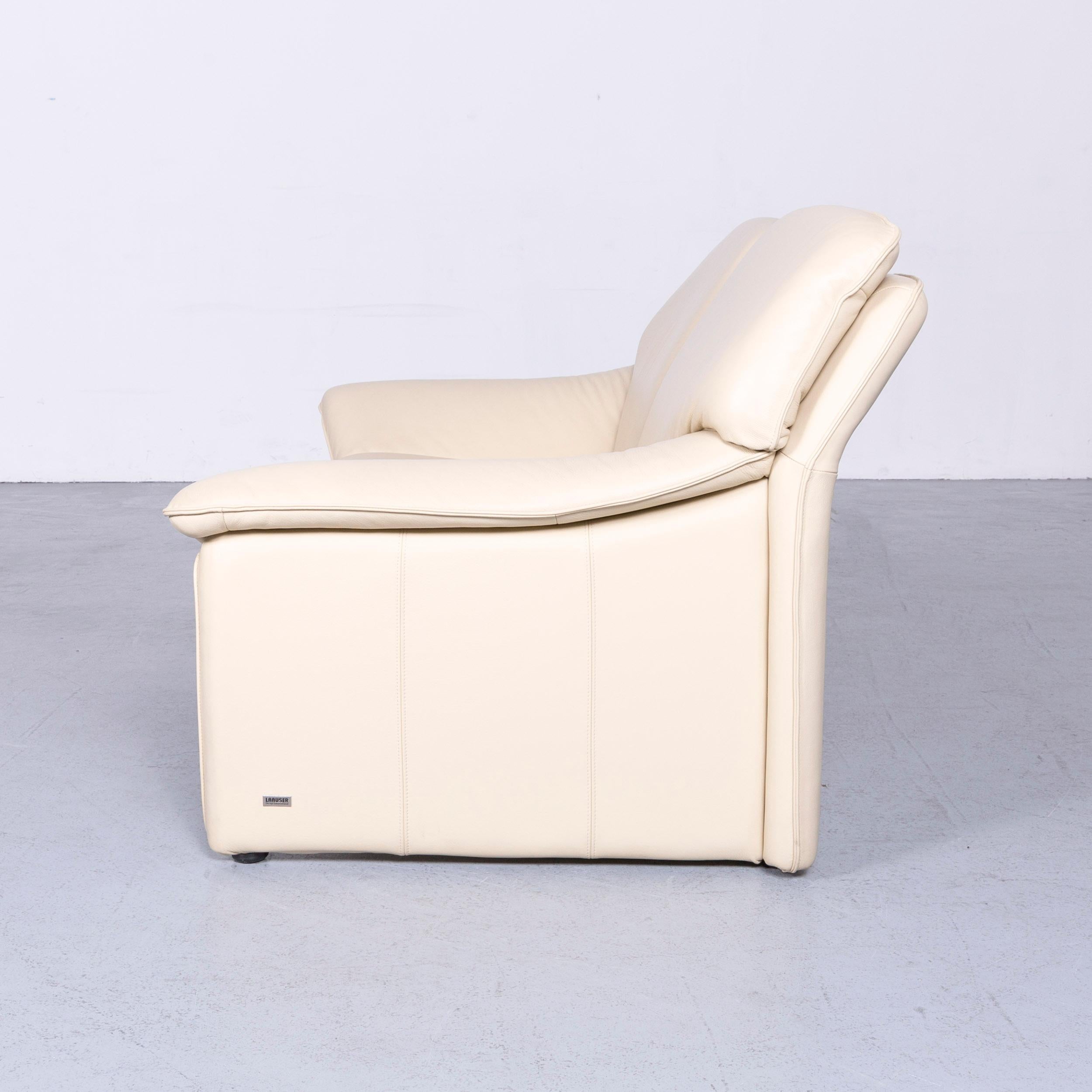 Laauser Atlanta Designer Leather Sofa Creme Two-Seat Couch 5
