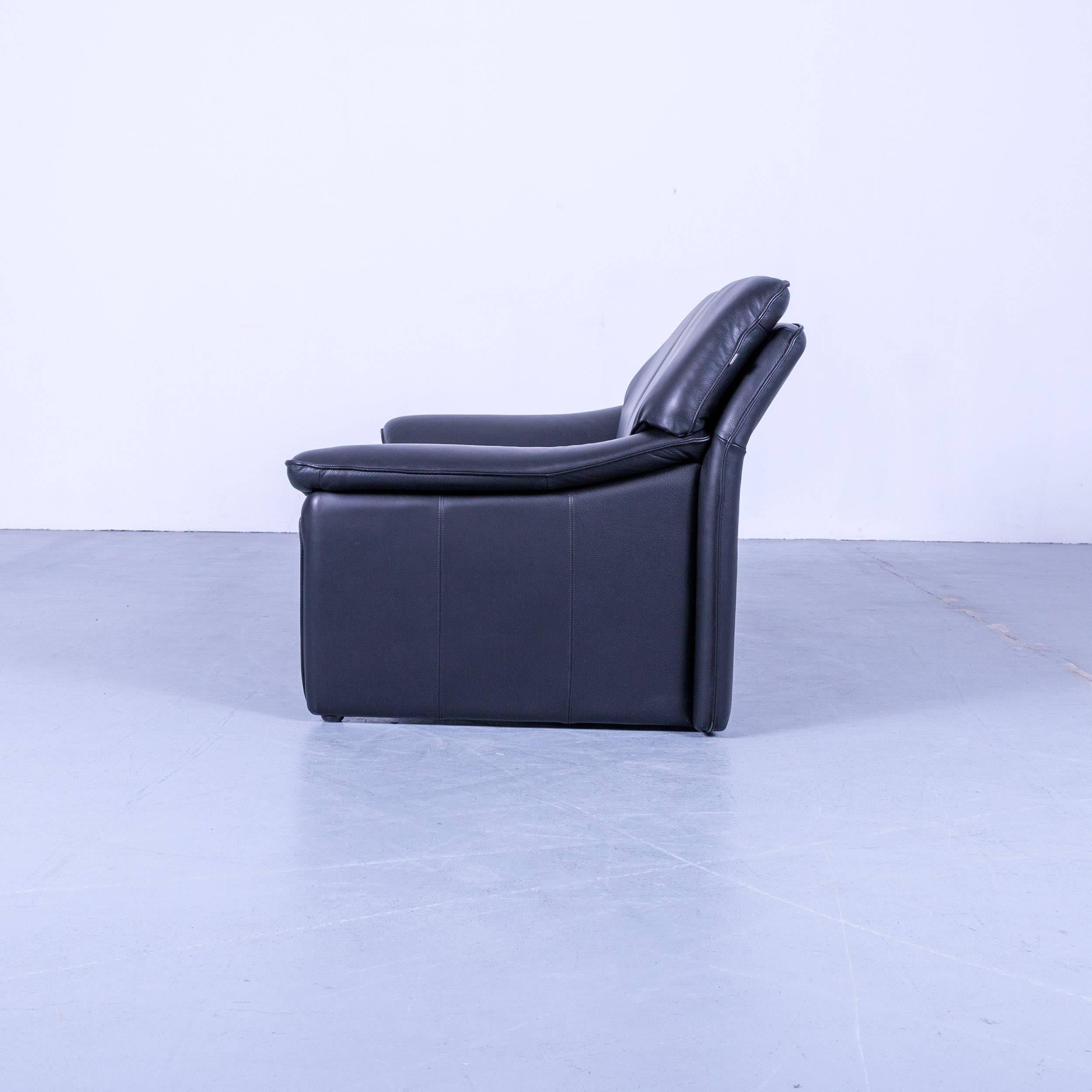 Laauser Atlanta Designer Sofa-Leder-Schwarze zweisitzige Couch 4