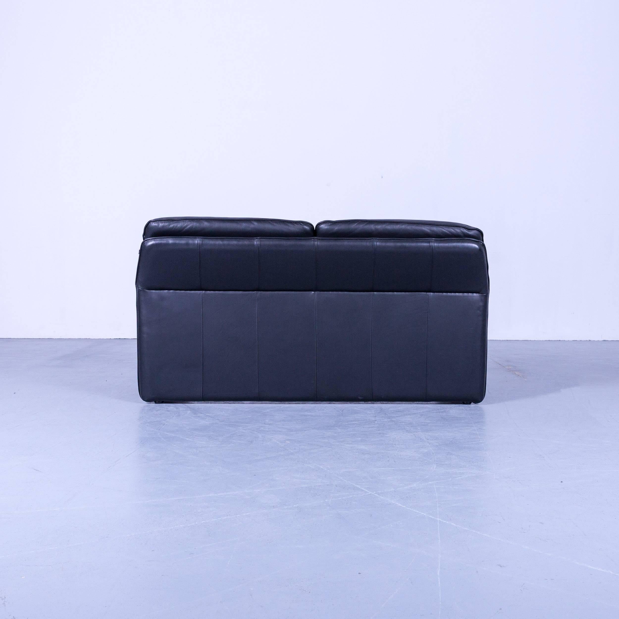 Laauser Atlanta Designer Sofa-Leder-Schwarze zweisitzige Couch 3