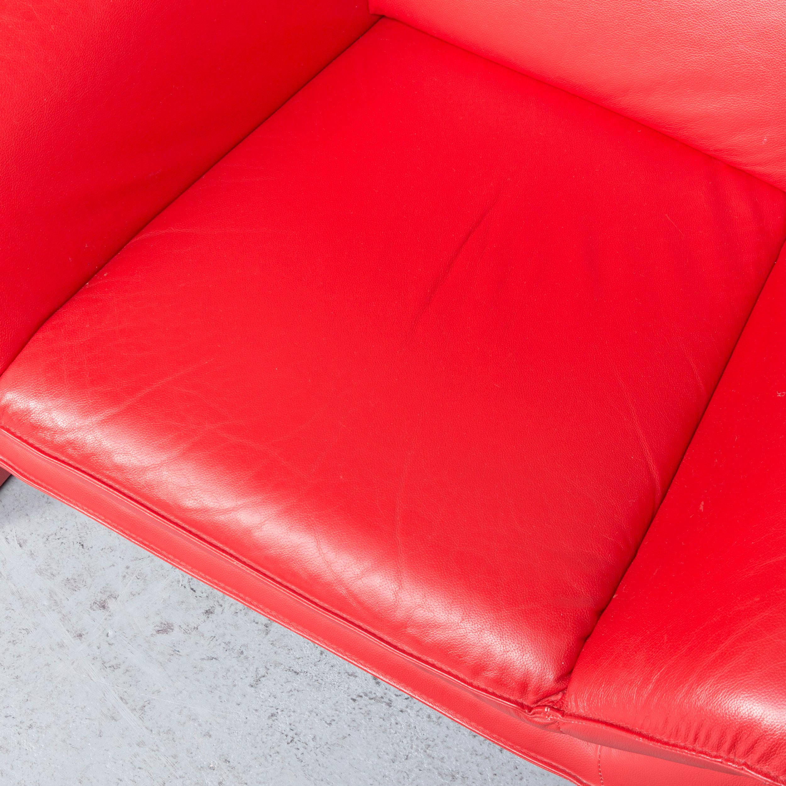 Laauser Atlanta Designer-Sofa, rot, zweisitzige Couch aus Leder im Angebot 10