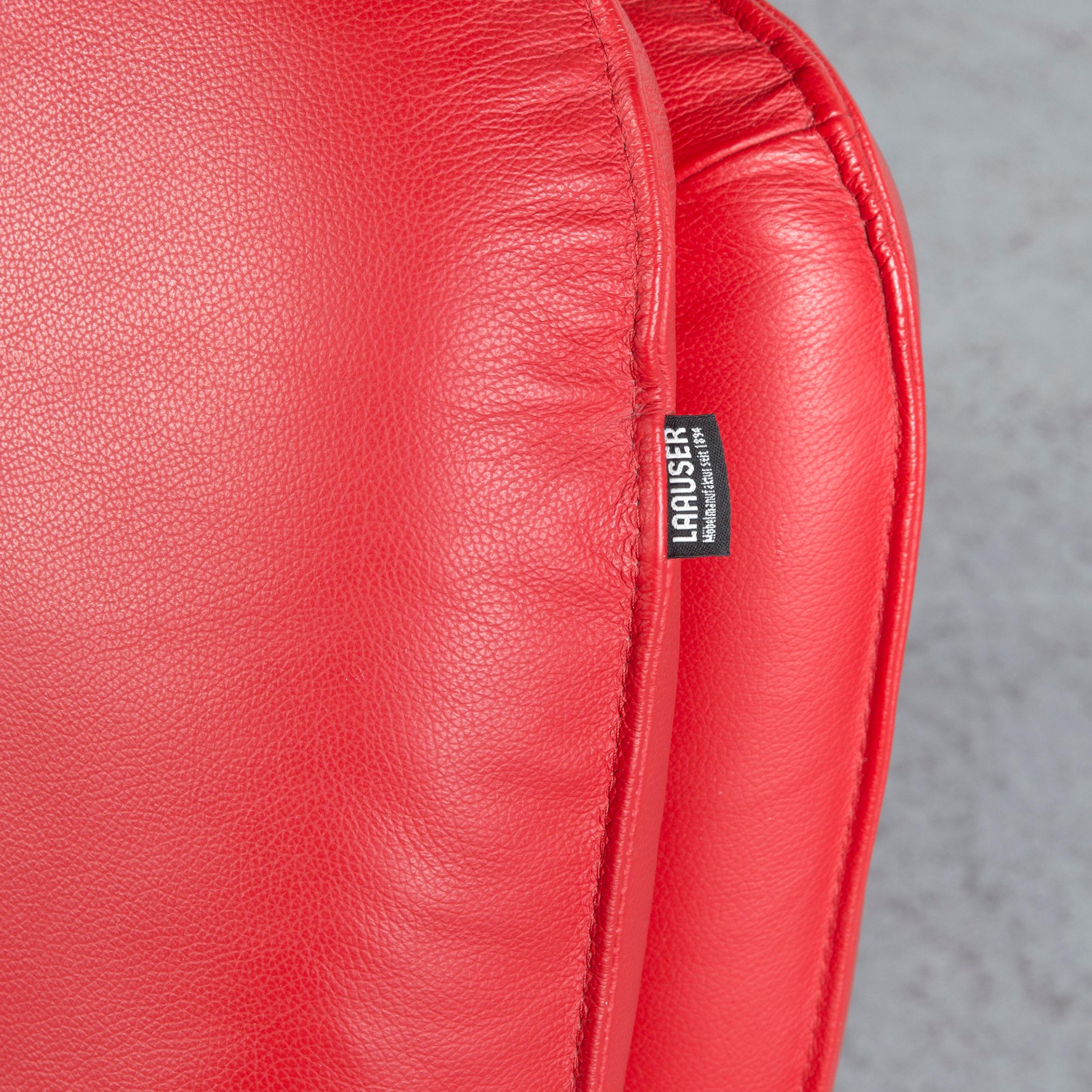 Laauser Atlanta Designer-Sofa, rot, zweisitzige Couch aus Leder im Angebot 11