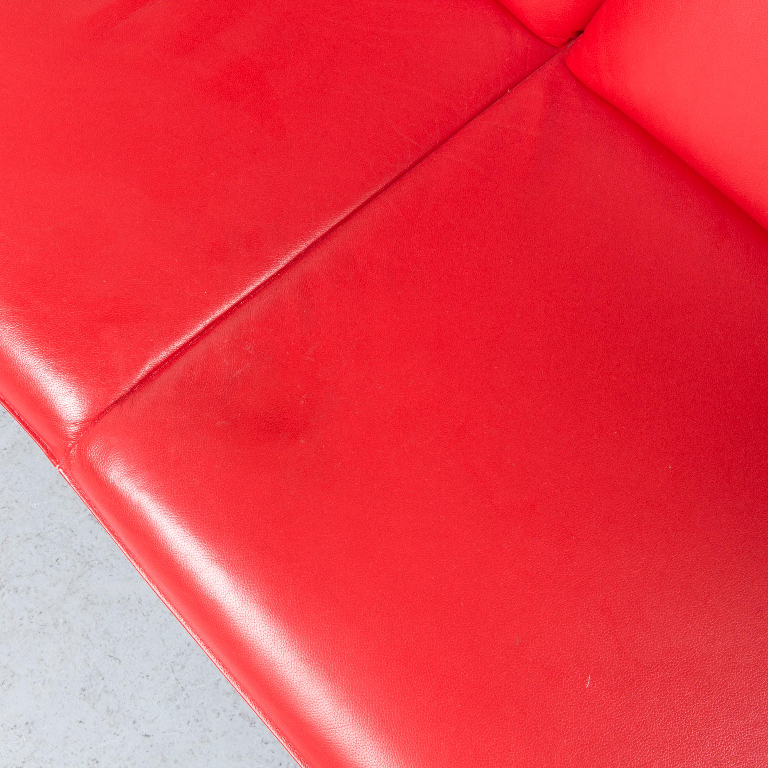 Laauser Atlanta Designer-Sofa, rot, zweisitzige Couch aus Leder im Angebot 2