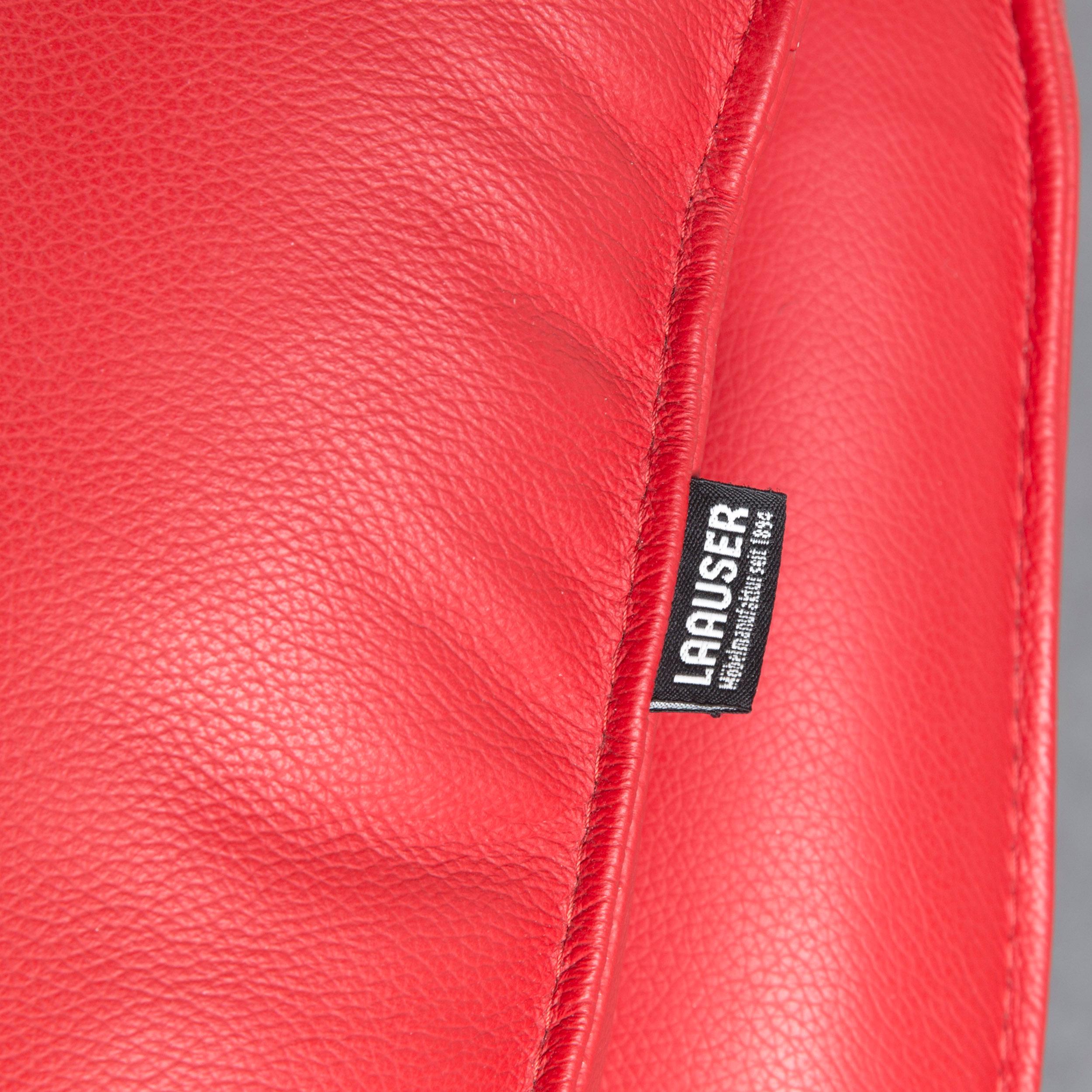 Laauser Atlanta Designer-Sofa, rot, zweisitzige Couch aus Leder im Angebot 3
