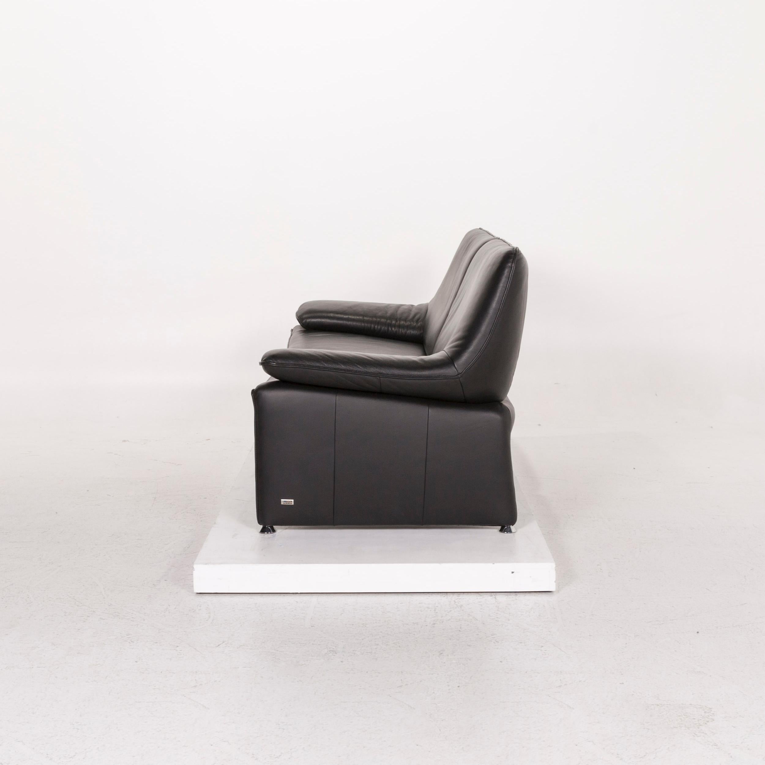 Laauser Atlanta Ledersofa Schwarz Dreisitzer Couch 3