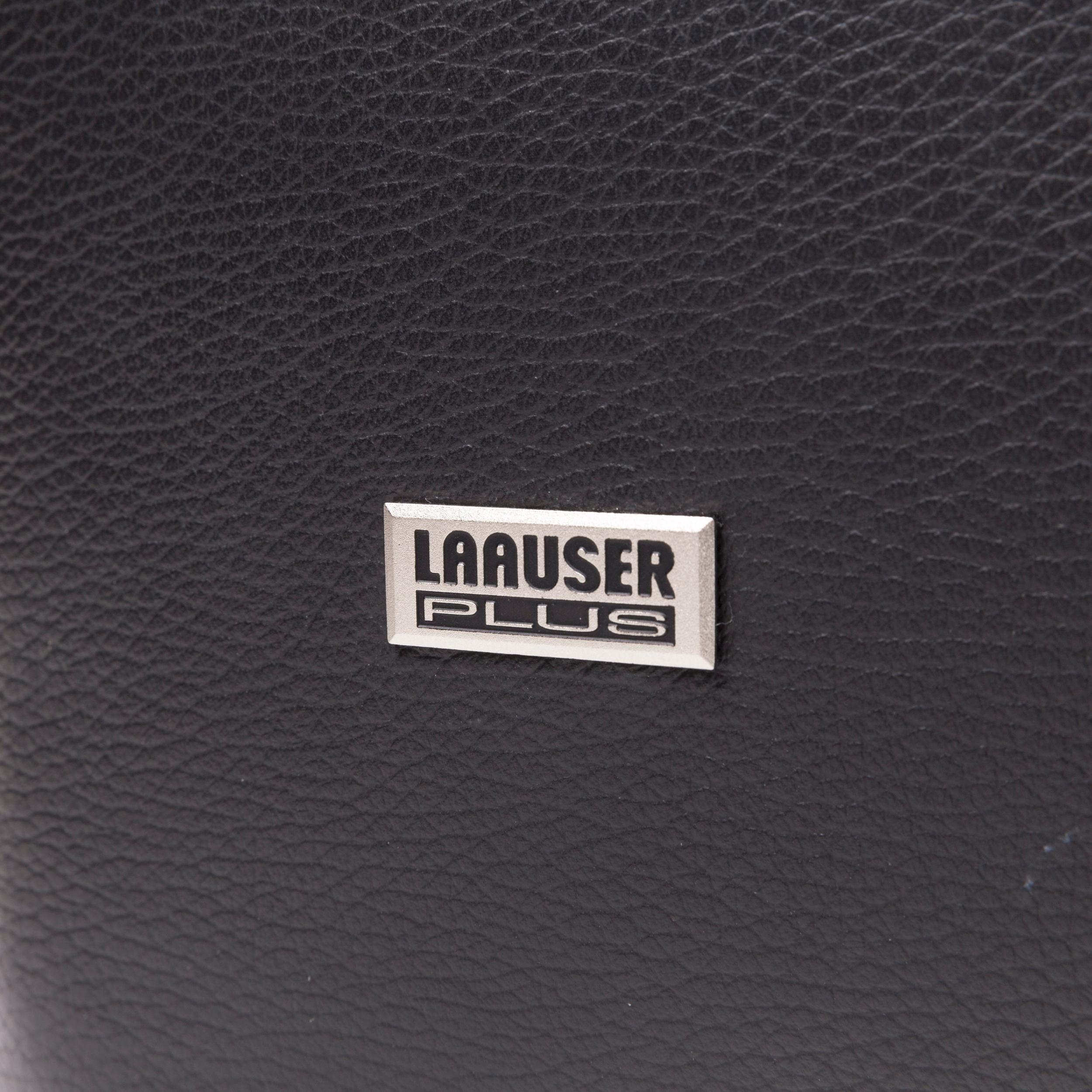 Modern Laauser Atlanta Leather Sofa Black Three-Seat Couch