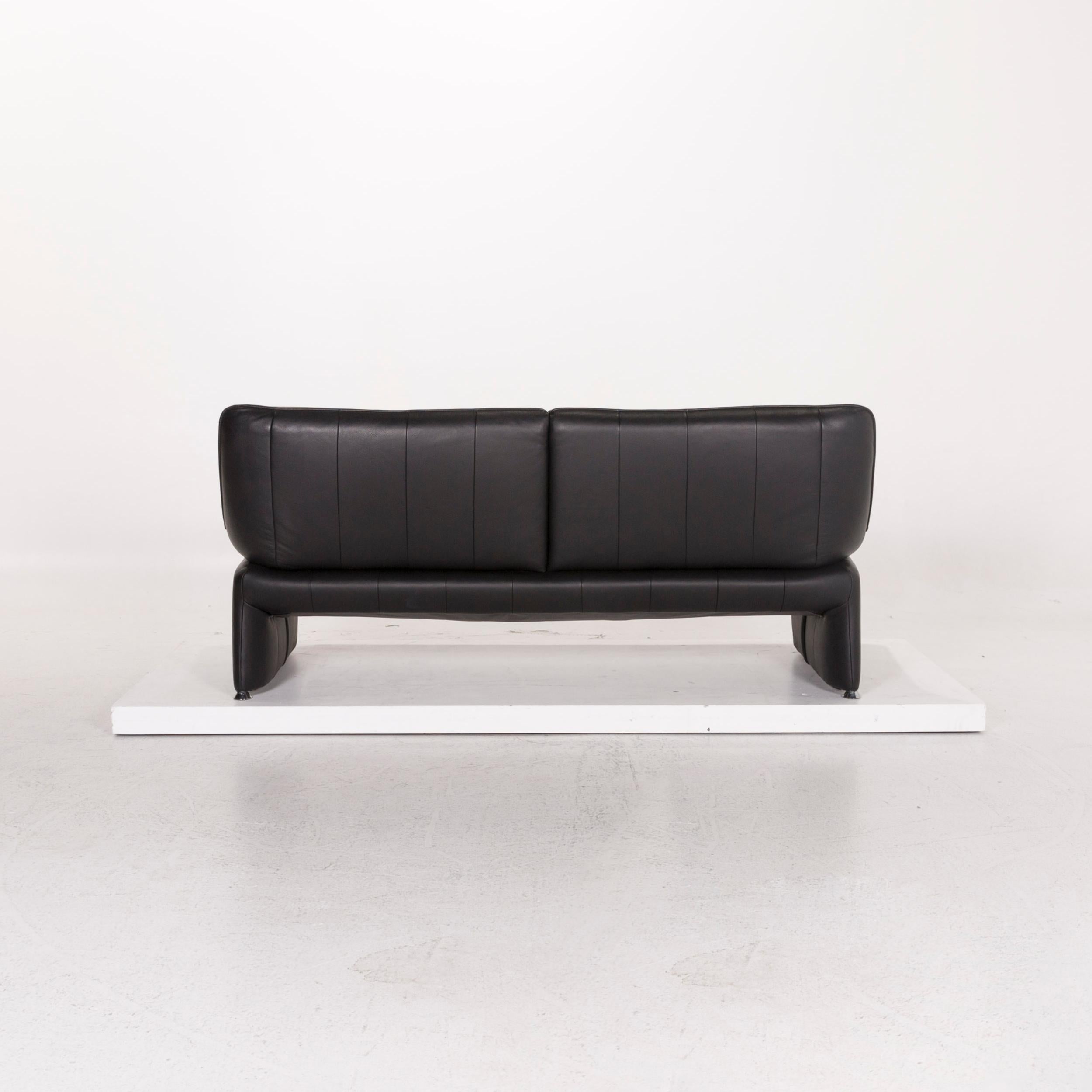 Laauser Atlanta Ledersofa Schwarz Dreisitzer Couch 2