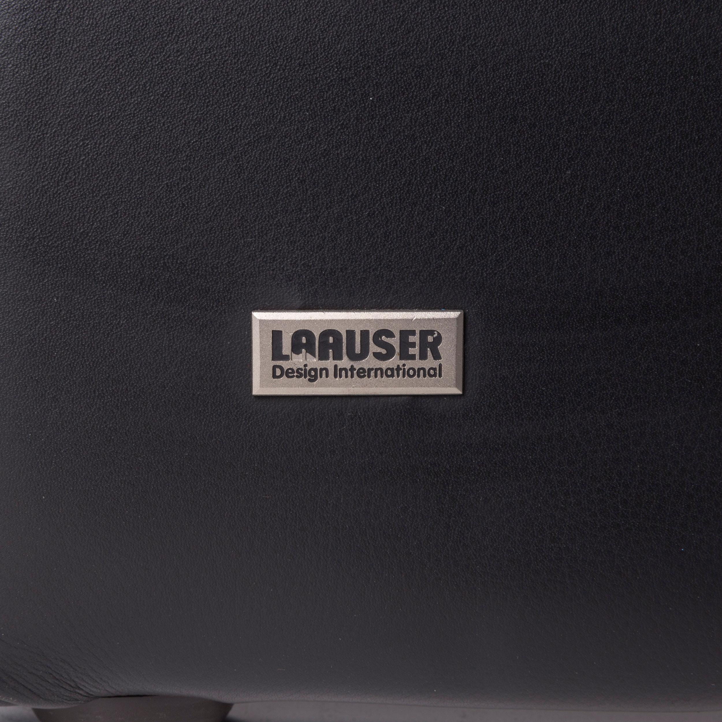 Laauser Atlanta Leder-Sofa mit schwarzem Dreisitzer (Deutsch)