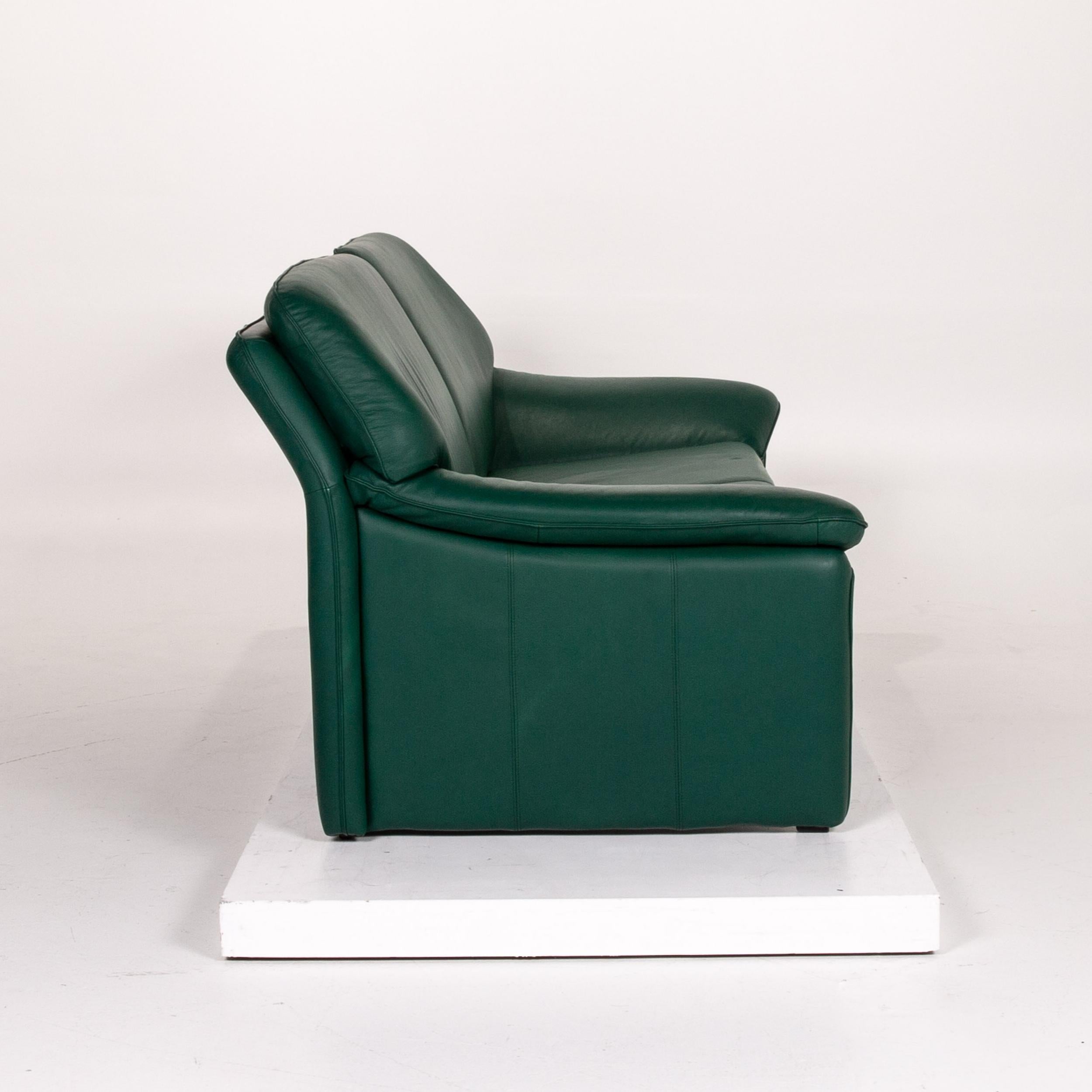 Laauser Atlanta Leder-Sofa Grün Dunkelgrüne Zweisitzer-Kommode 3