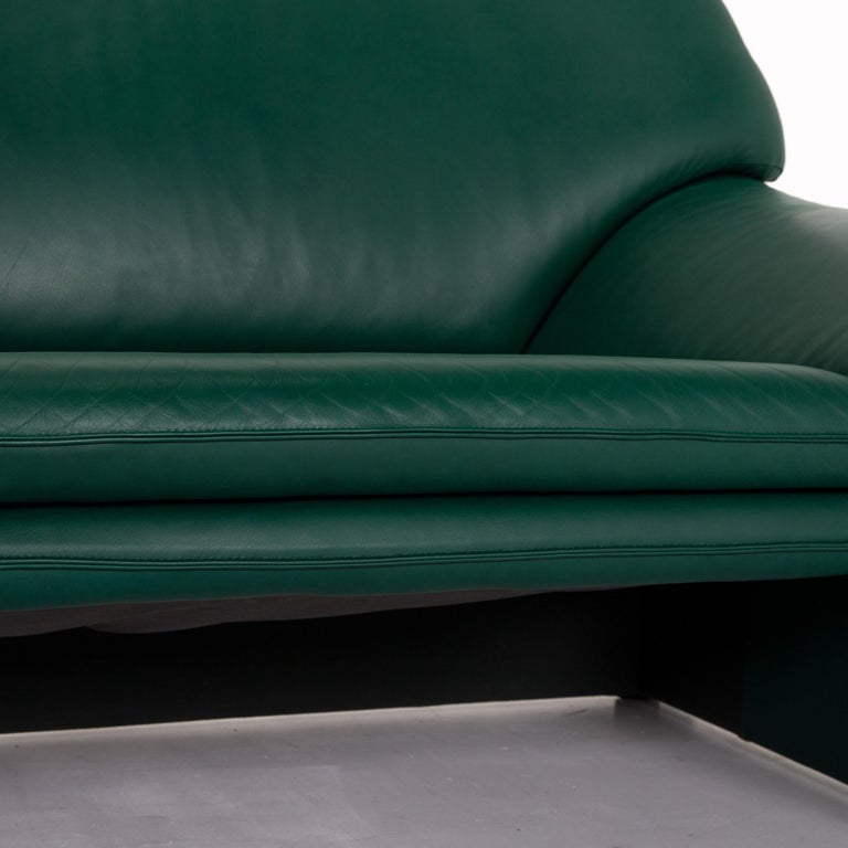 Laauser Atlanta Leather Sofa Green Dark Green TwoSeat Couch at 1stDibs