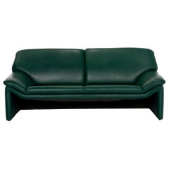 Laauser Atlanta Leather Sofa Green Dark Green Two-Seat Couch