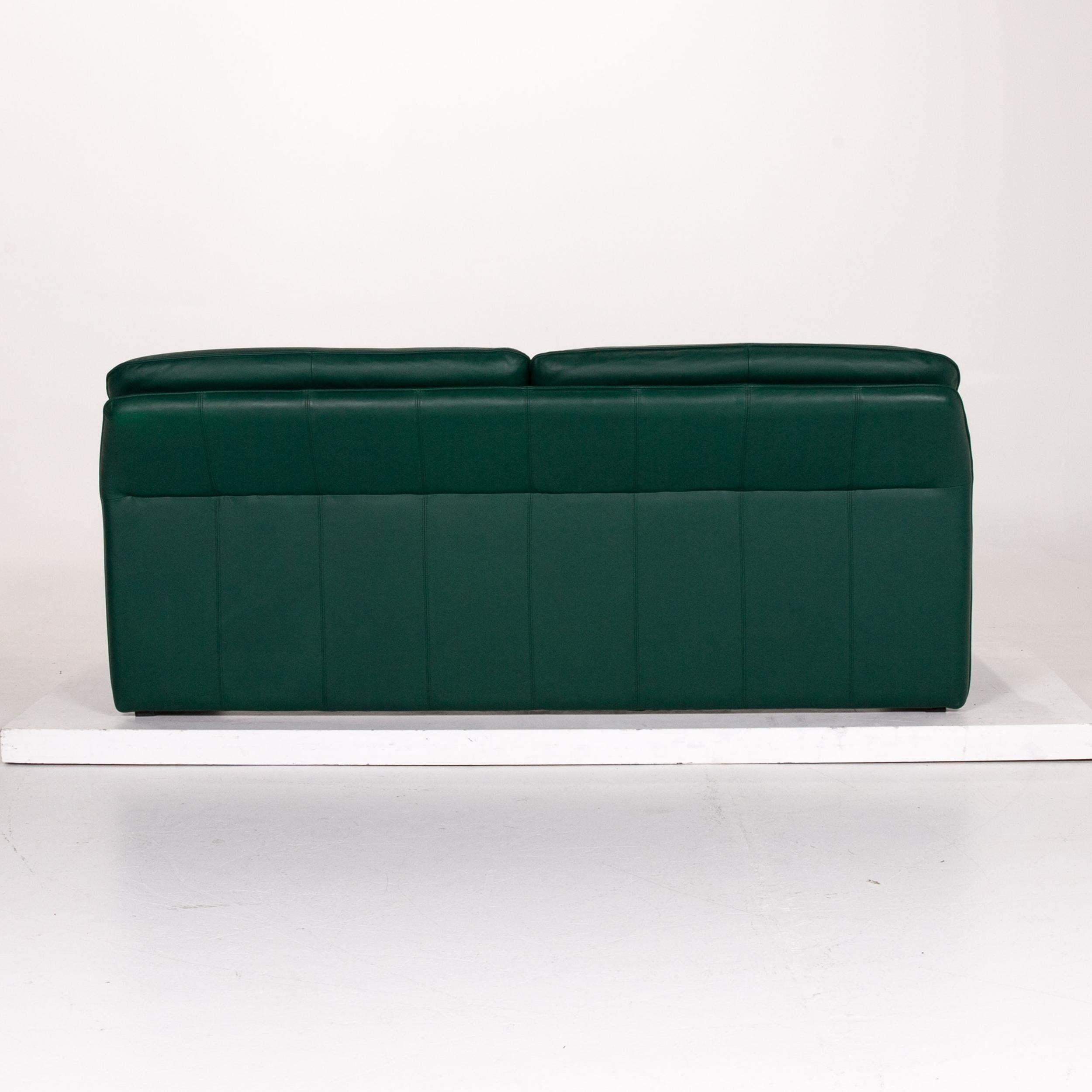 Laauser Atlanta Leder Sofa Set Grün Dunkelgrün 1 Zweisitzer 2 Sessel 8