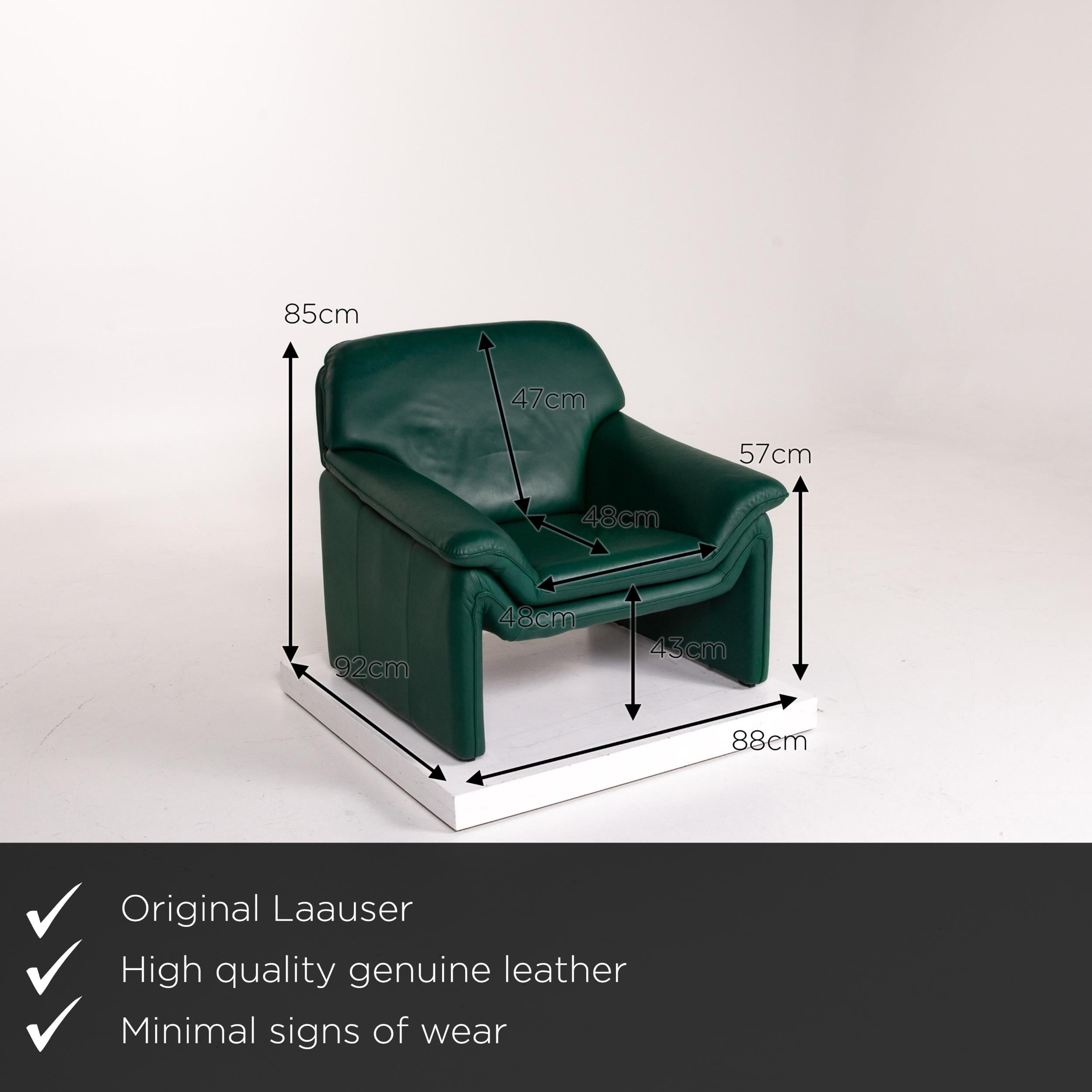 Laauser Atlanta Leder Sofa Set Grün Dunkelgrün 1 Zweisitzer 2 Sessel (Moderne)