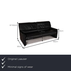 Laauser Camaro Leather Sofa Black Two Seater Couch