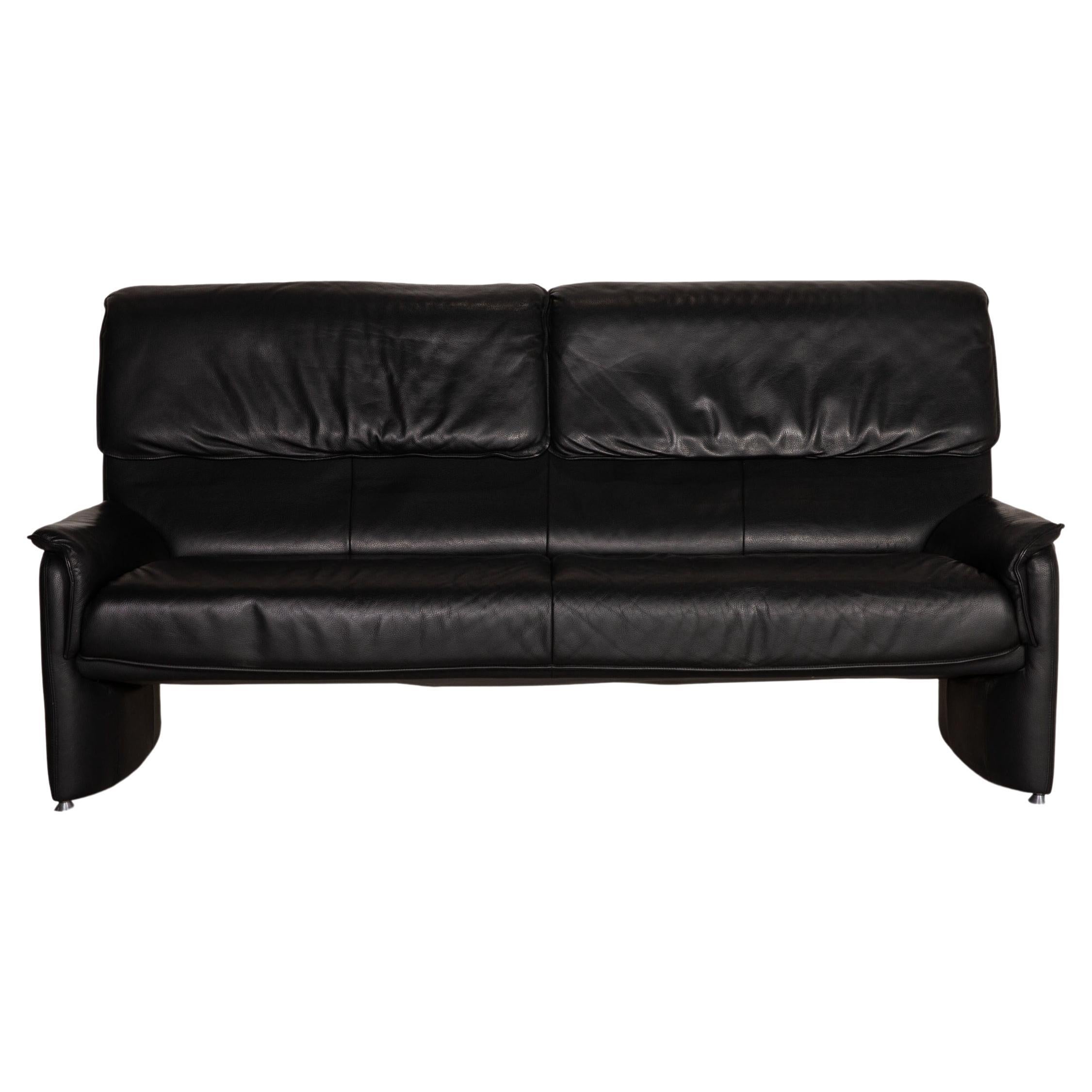 Laauser Camaro Leather Sofa Black Two Seater Couch For Sale
