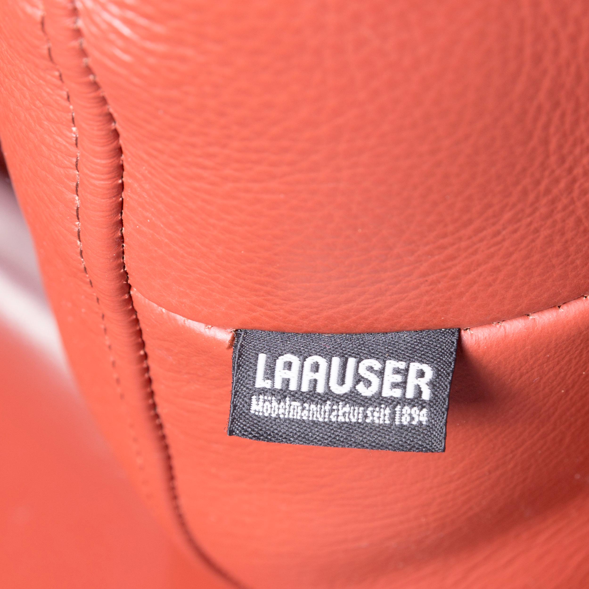 Laauser Corvus Designer Corner Sofa Leather Red Three-Seat Couch Modern 2