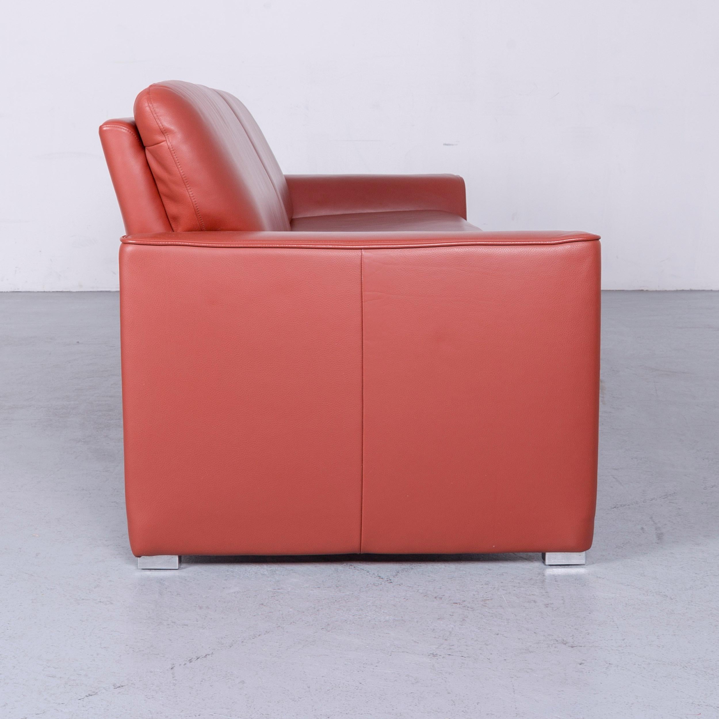 Laauser Corvus Designer Sofa Corner-Sofa Footstool Set Leather Red Couch  12