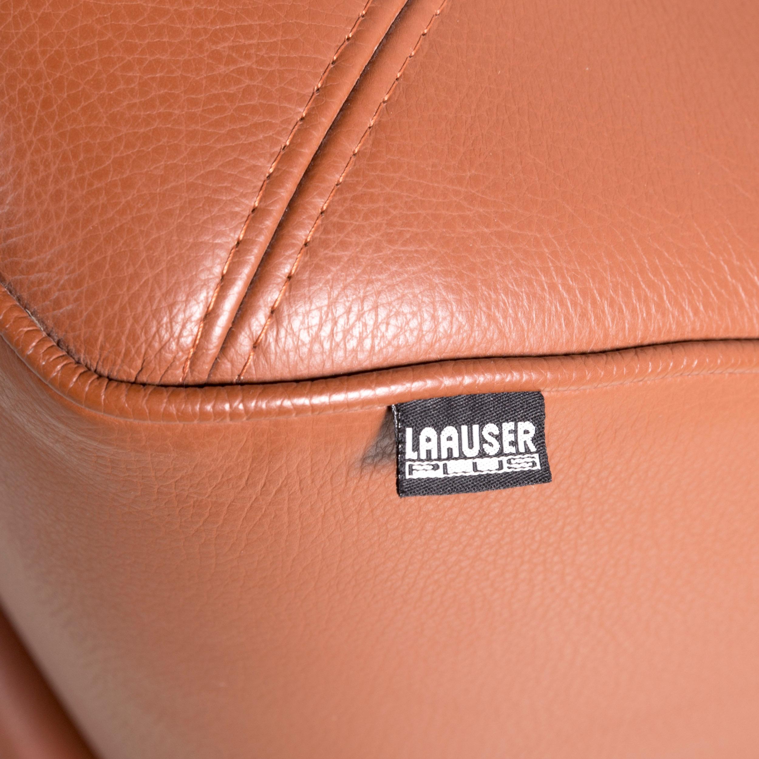 Contemporary Laauser Designer Corner Sofa Brown Cognac Genuine Leather Sofa Couch For Sale
